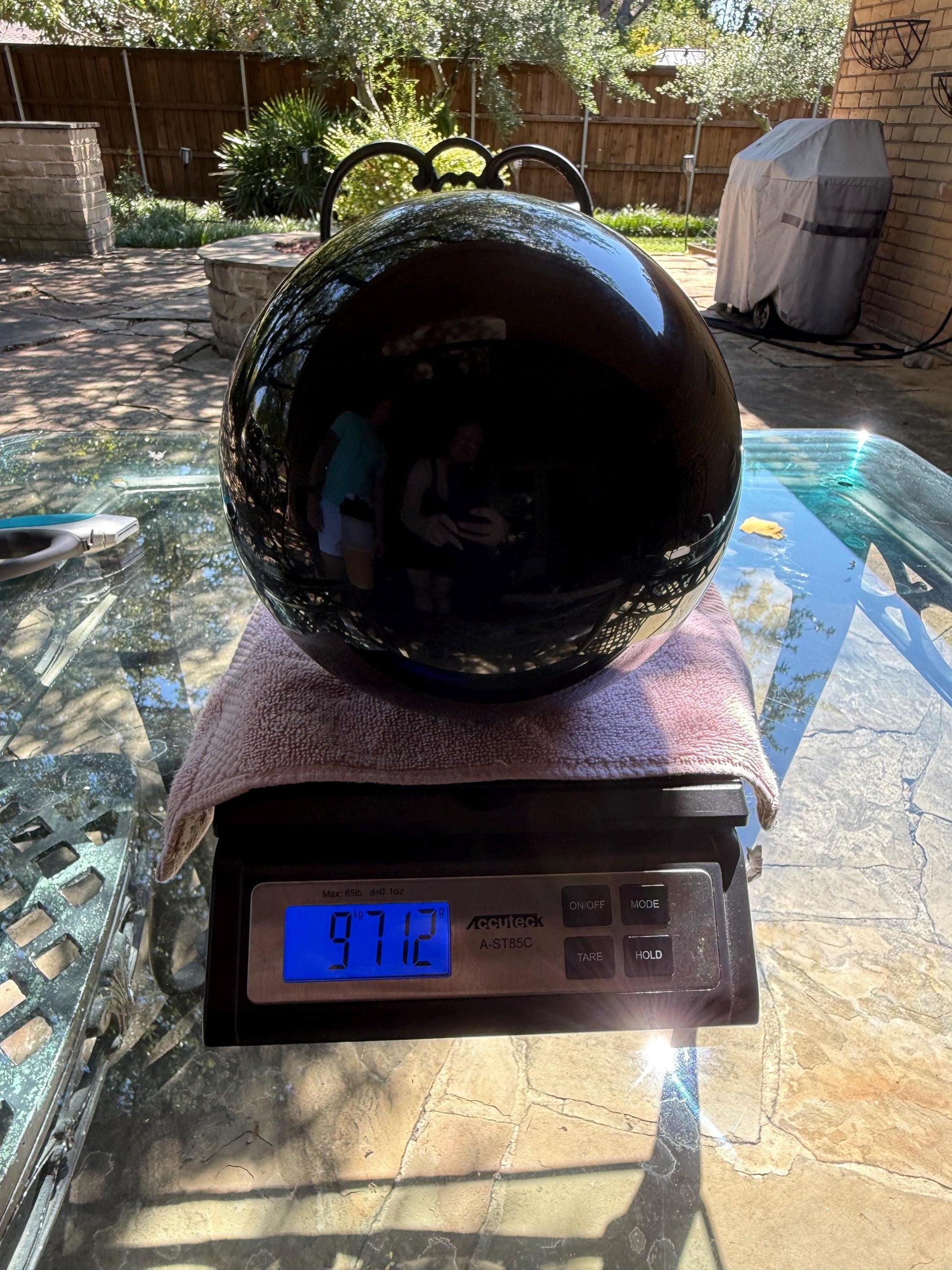 21.65 lbs. Black Obsidian Sphere, New, Natural, High Vibration crystals, crystal healing, beautiful carving stone