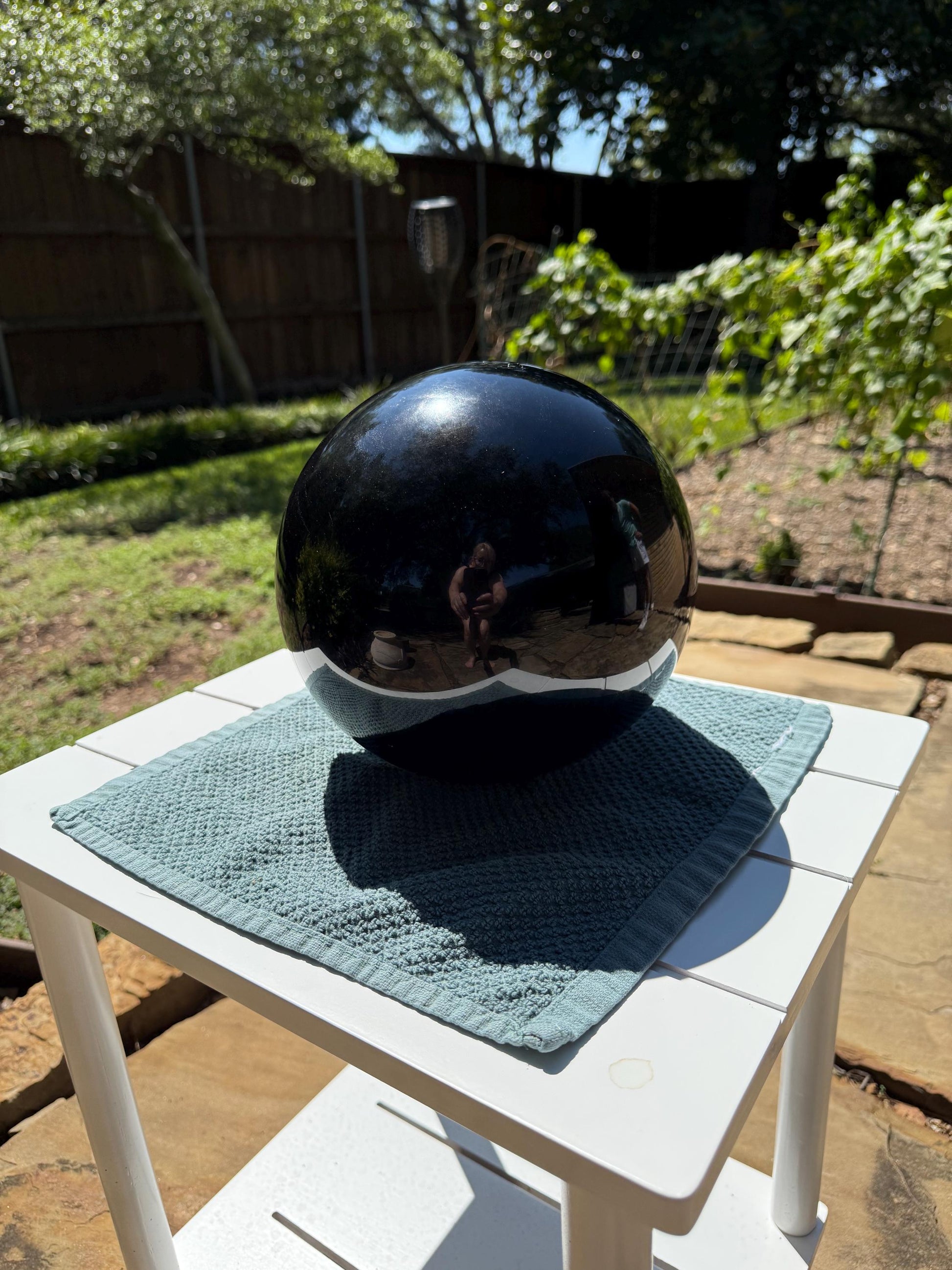 21.65 lbs. Black Obsidian Sphere, New, Natural, High Vibration crystals, crystal healing, beautiful carving stone
