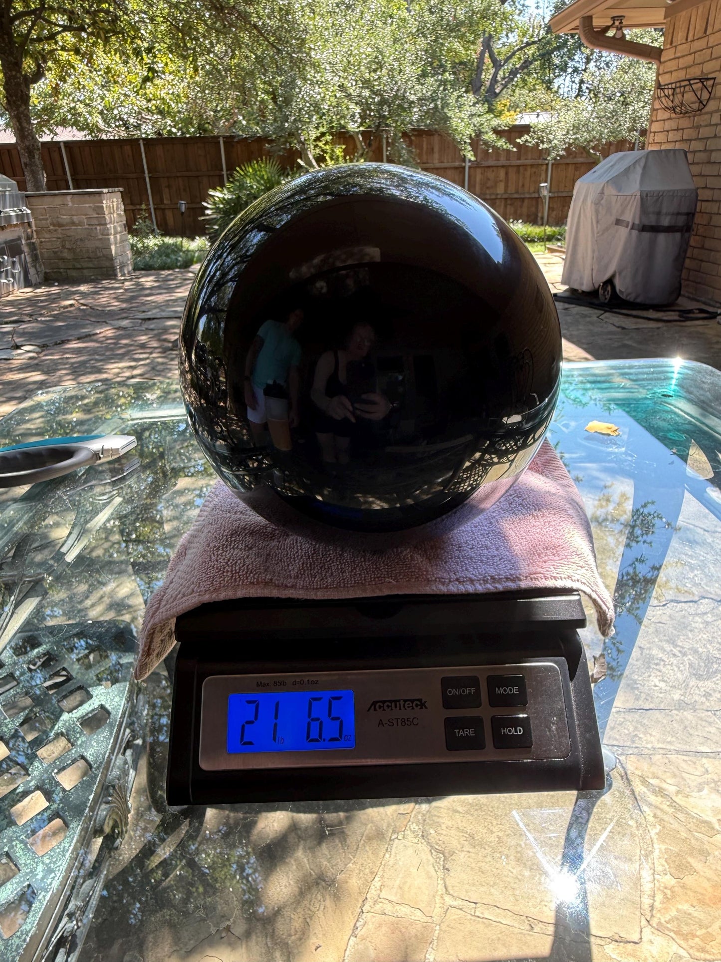 21.65 lbs. Black Obsidian Sphere, New, Natural, High Vibration crystals, crystal healing, beautiful carving stone