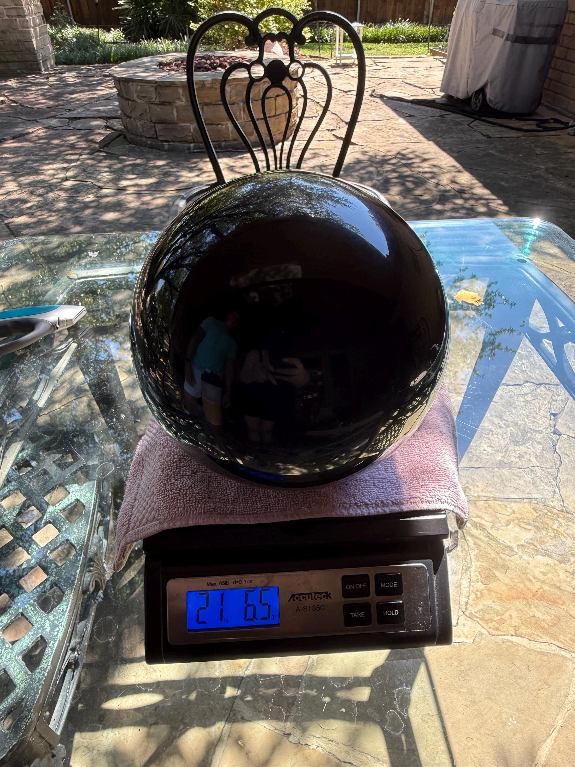 21.65 lbs. Black Obsidian Sphere, New, Natural, High Vibration crystals, crystal healing, beautiful carving stone