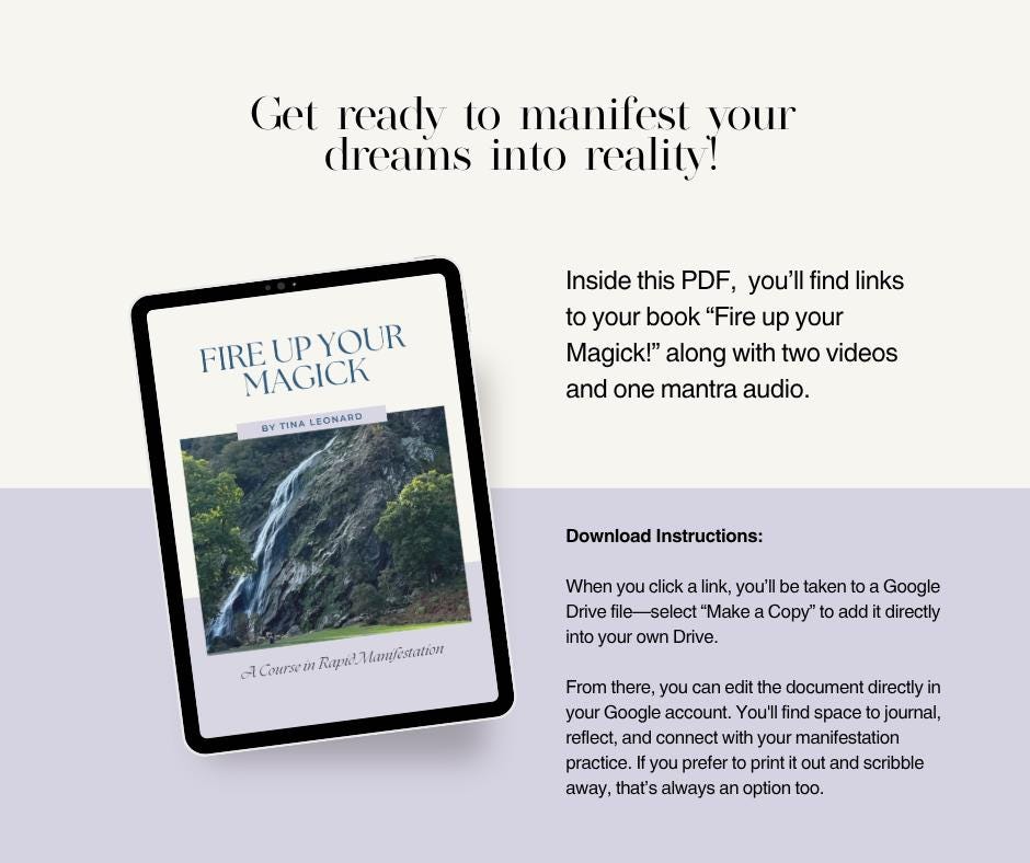 Manifestation Ebook | Law of Attraction Workbook PDF | Fire Up Your Magick Course For Spiritual Seekers | Digital Download For Abundance