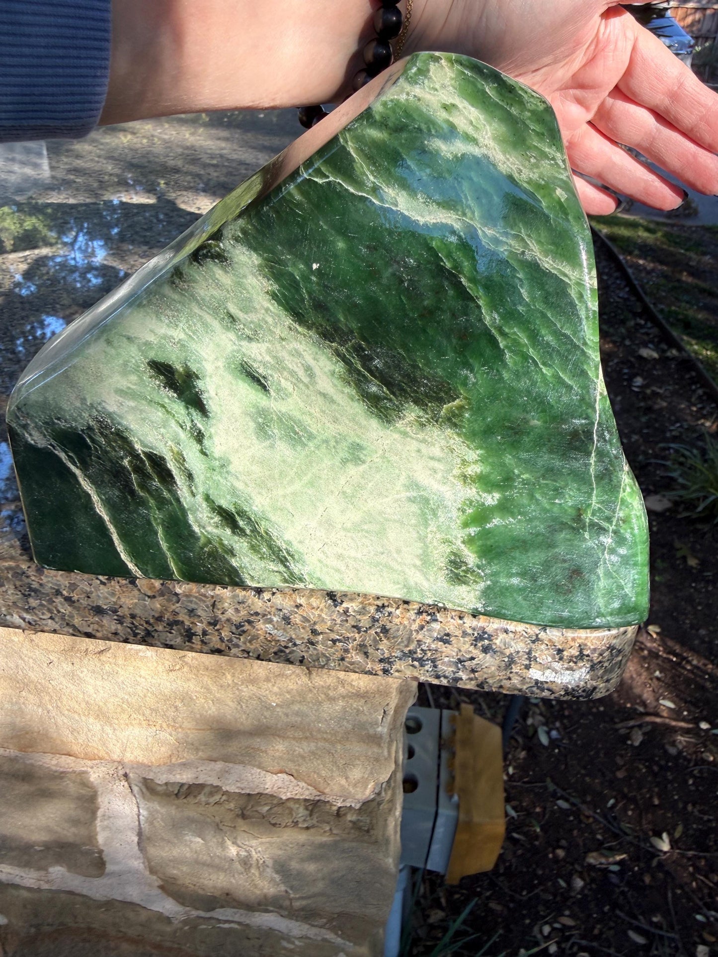 Authentic Nephrite Green Jade Freeform, new, gifts, altar, high vibration premium healing, 7.5”