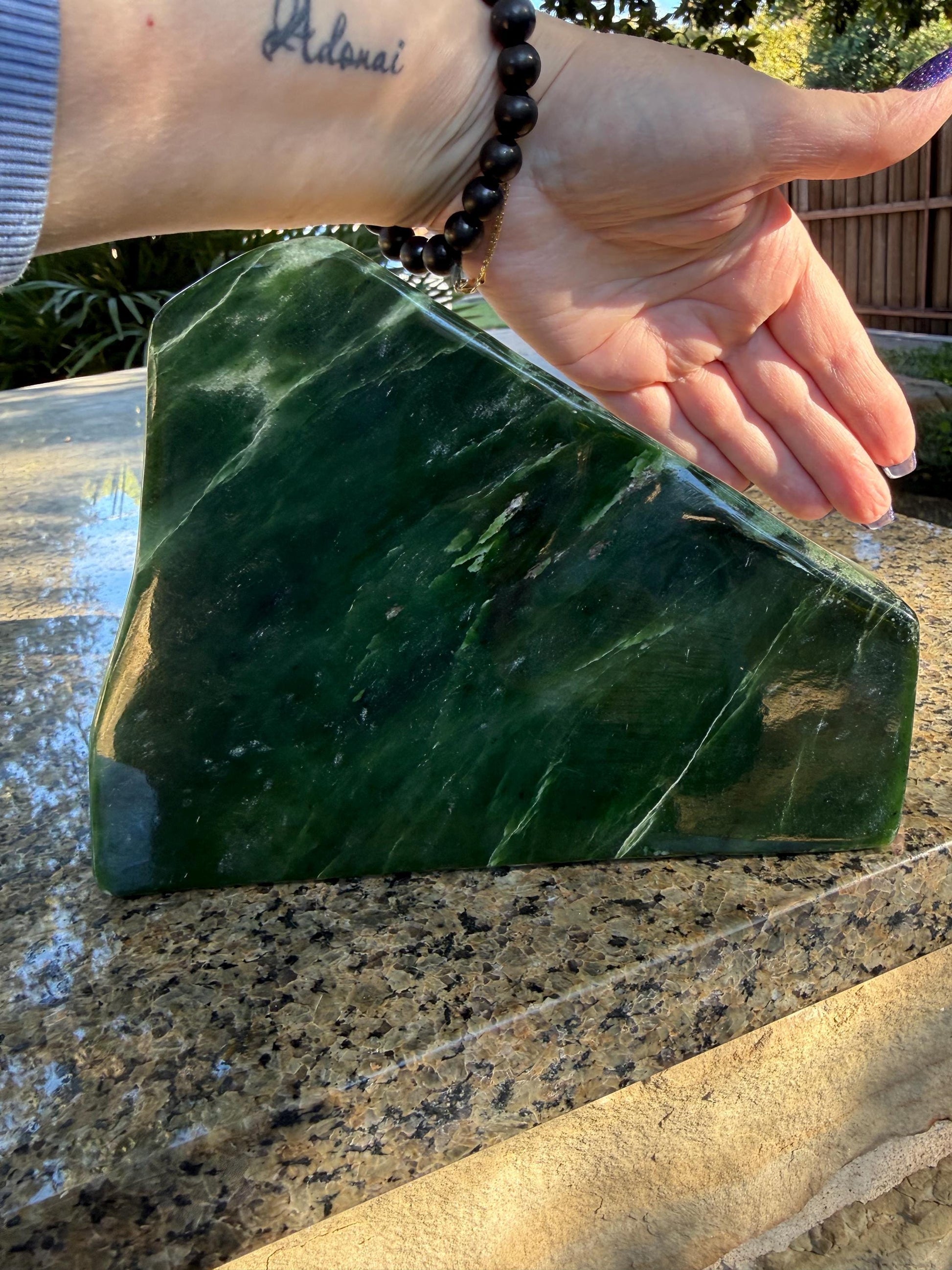 Authentic Nephrite Green Jade Freeform, new, gifts, altar, high vibration premium healing, 7.5”
