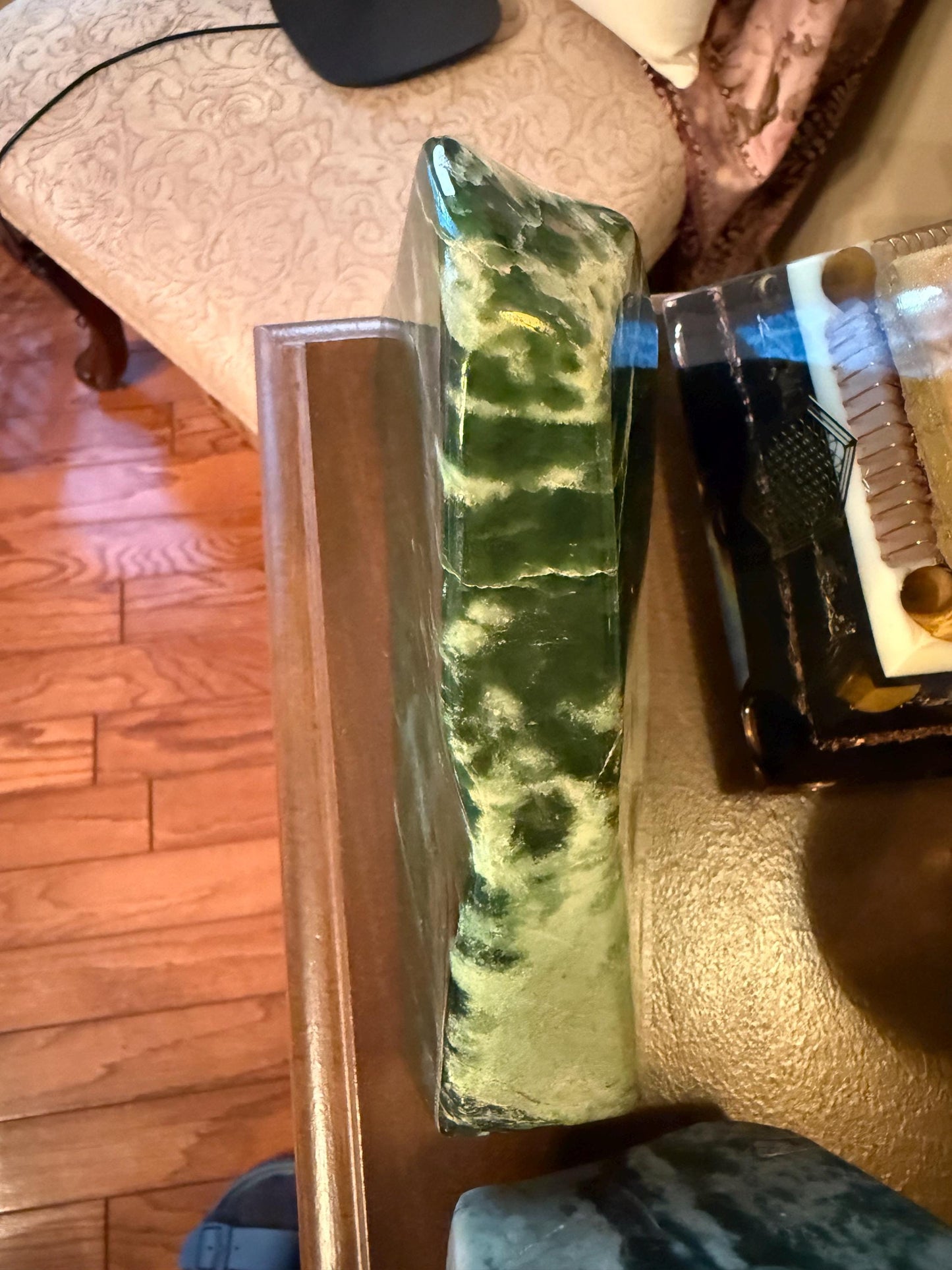 Authentic Nephrite Green Jade Freeform, new, gifts, altar, high vibration premium healing, 7.5”