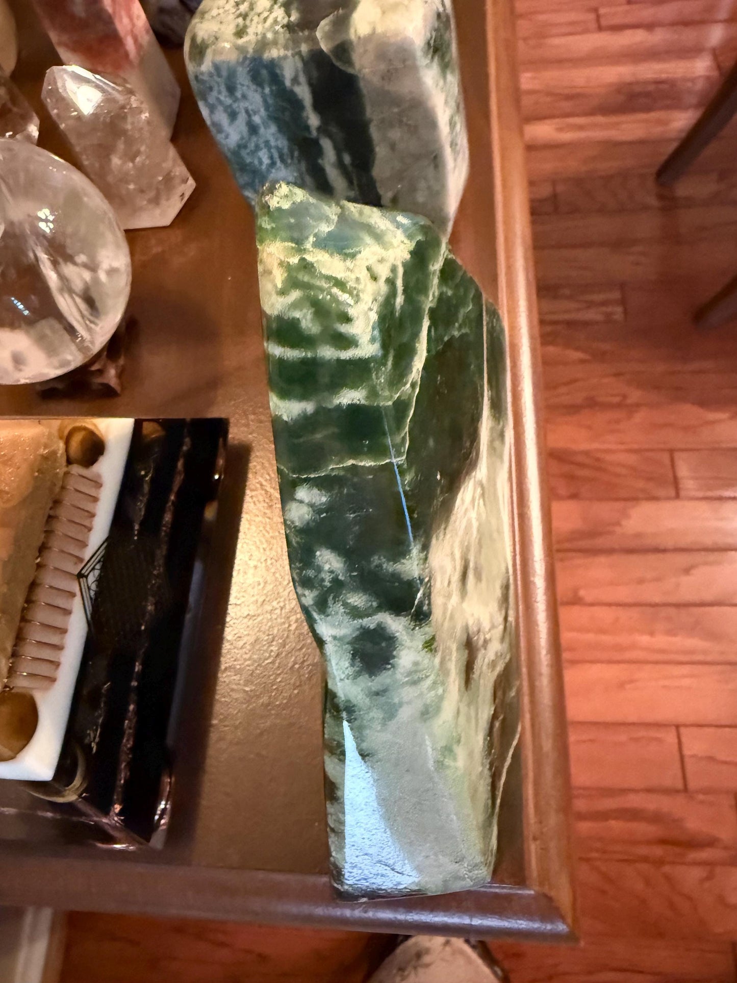 Authentic Nephrite Green Jade Freeform, new, gifts, altar, high vibration premium healing, 7.5”