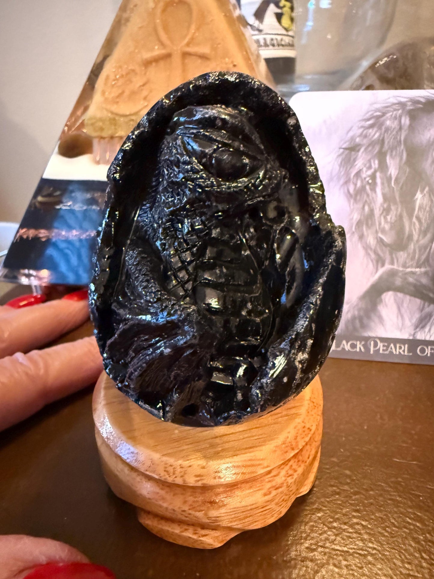 Very Rare Agni Manitite Tektite Dragon Egg 3”, beautifully carved, crystal healing, premium crystals