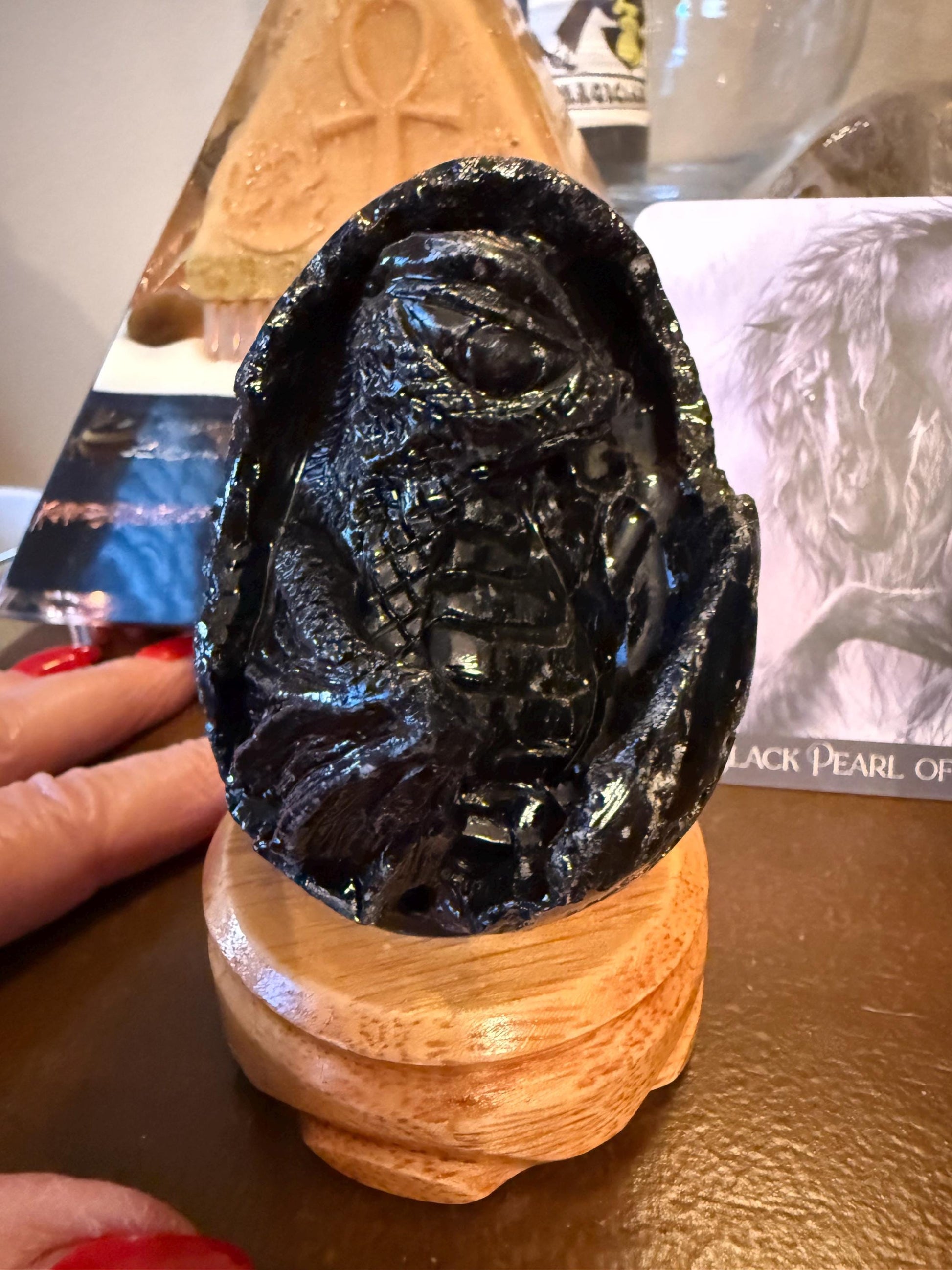 Very Rare Agni Manitite Tektite Dragon Egg 3”, beautifully carved, crystal healing, premium crystals