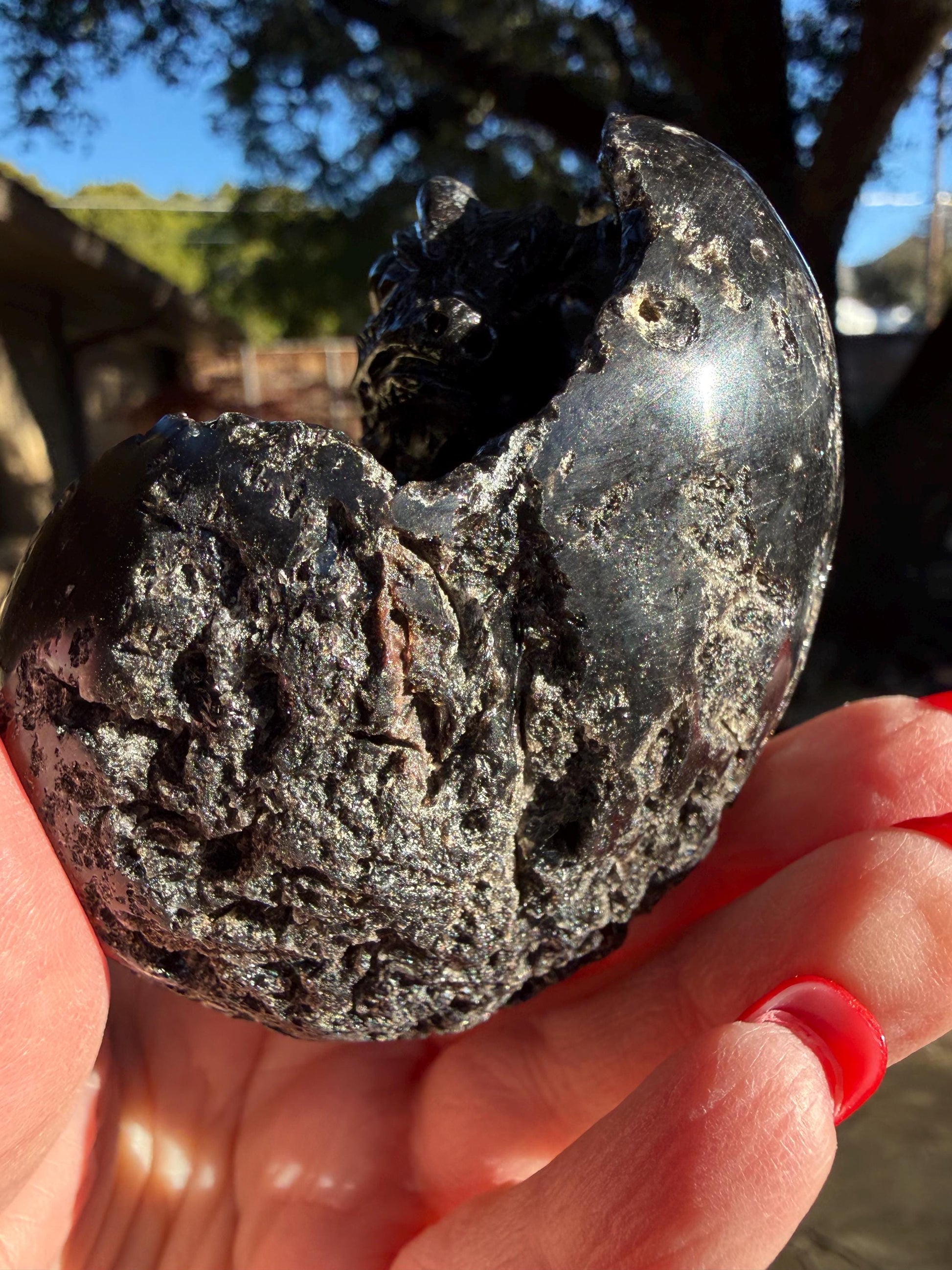 Very Rare Agni Manitite Tektite Dragon Egg 3”, beautifully carved, crystal healing, premium crystals