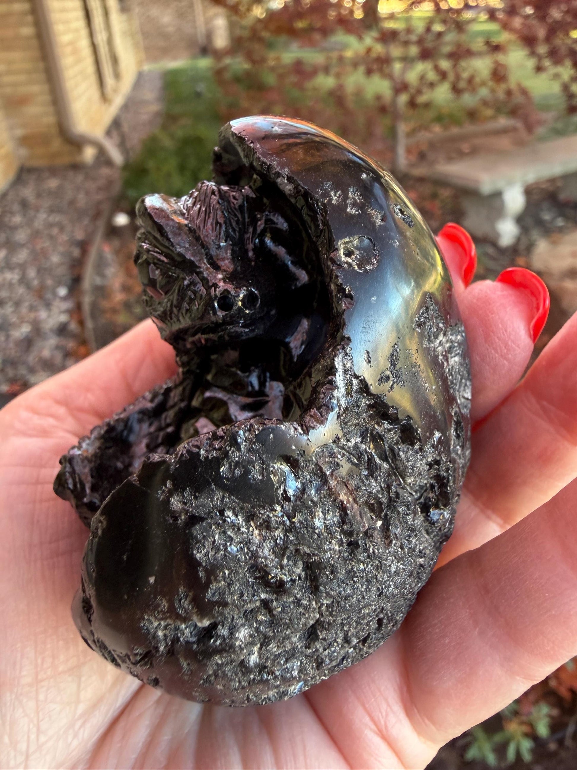 Very Rare Agni Manitite Tektite Dragon Egg 3”, beautifully carved, crystal healing, premium crystals