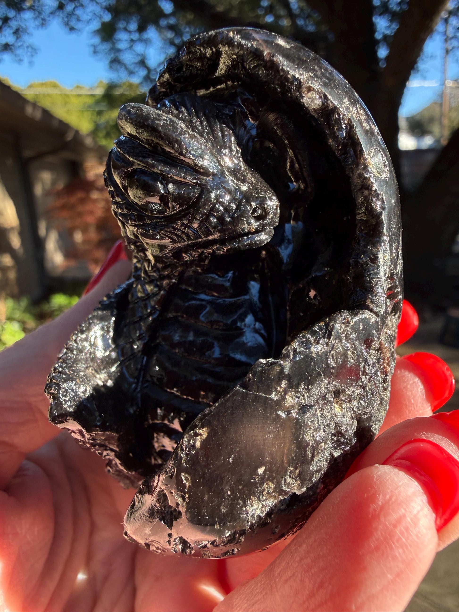 Very Rare Agni Manitite Tektite Dragon Egg 3”, beautifully carved, crystal healing, premium crystals