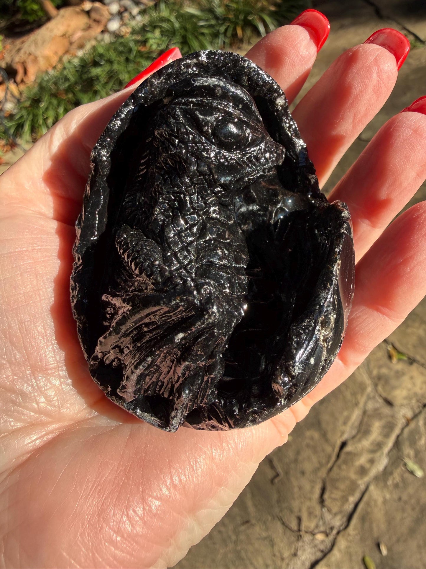 Very Rare Agni Manitite Tektite Dragon Egg 3”, beautifully carved, crystal healing, premium crystals