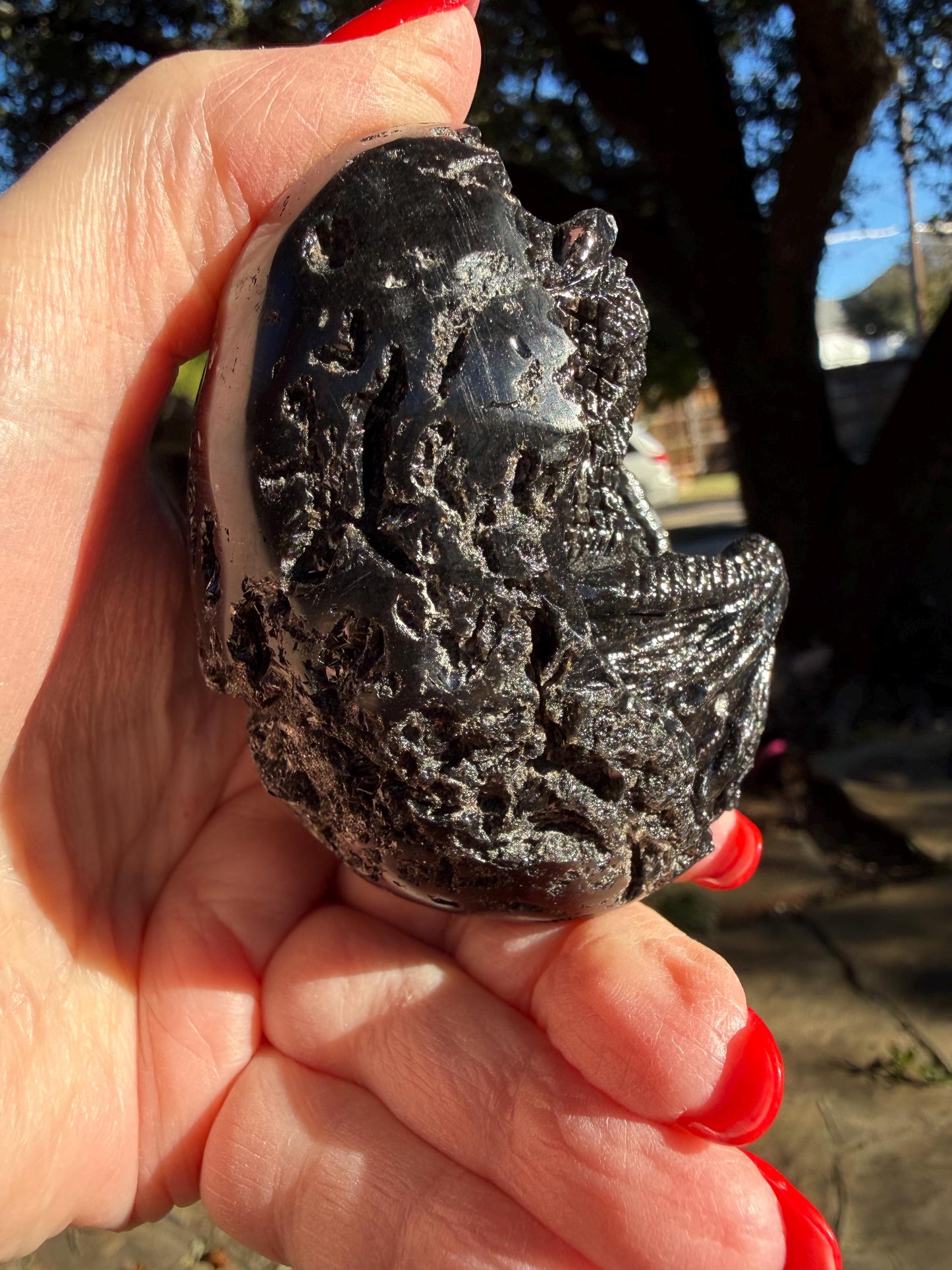 Very Rare Agni Manitite Tektite Dragon Egg 3”, beautifully carved, crystal healing, premium crystals