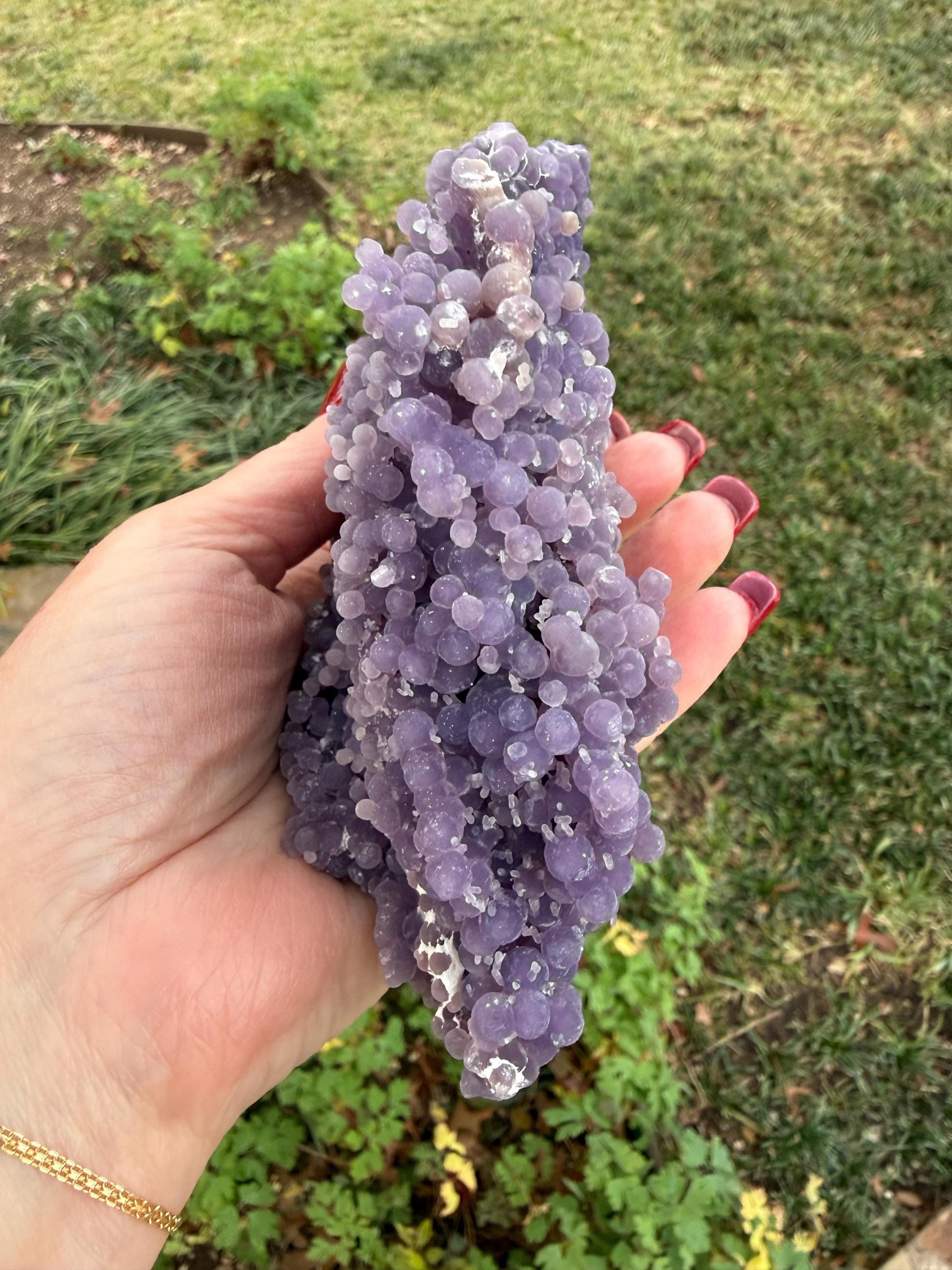 Sparkly Grape Agate Cluster Bed, gift, altar, statement piece, new, high vibration crystals, 6.5”