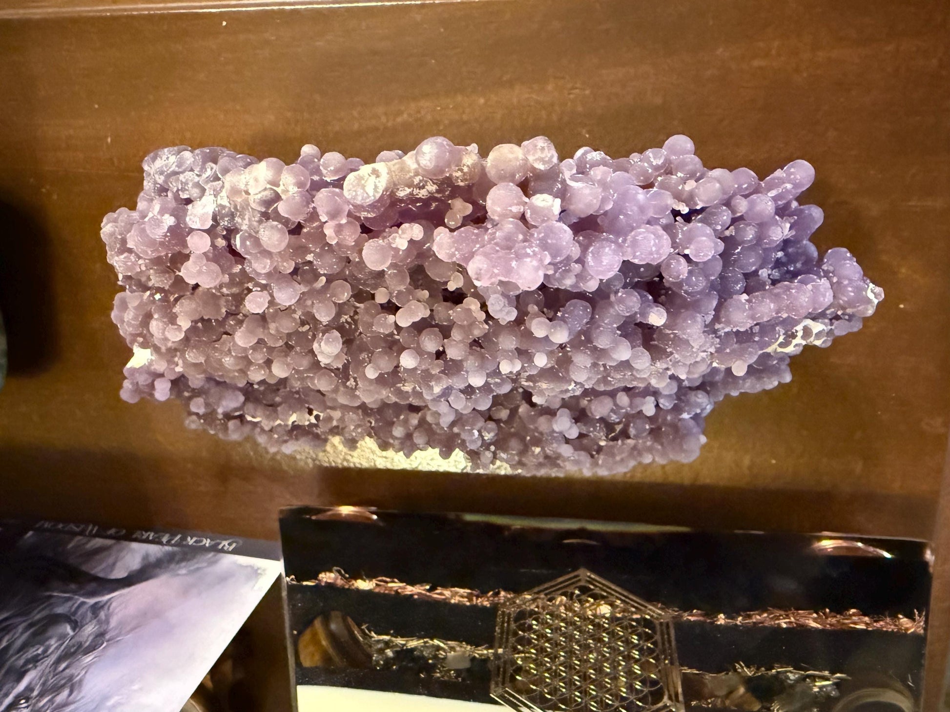 Sparkly Grape Agate Cluster Bed, gift, altar, statement piece, new, high vibration crystals, 6.5”