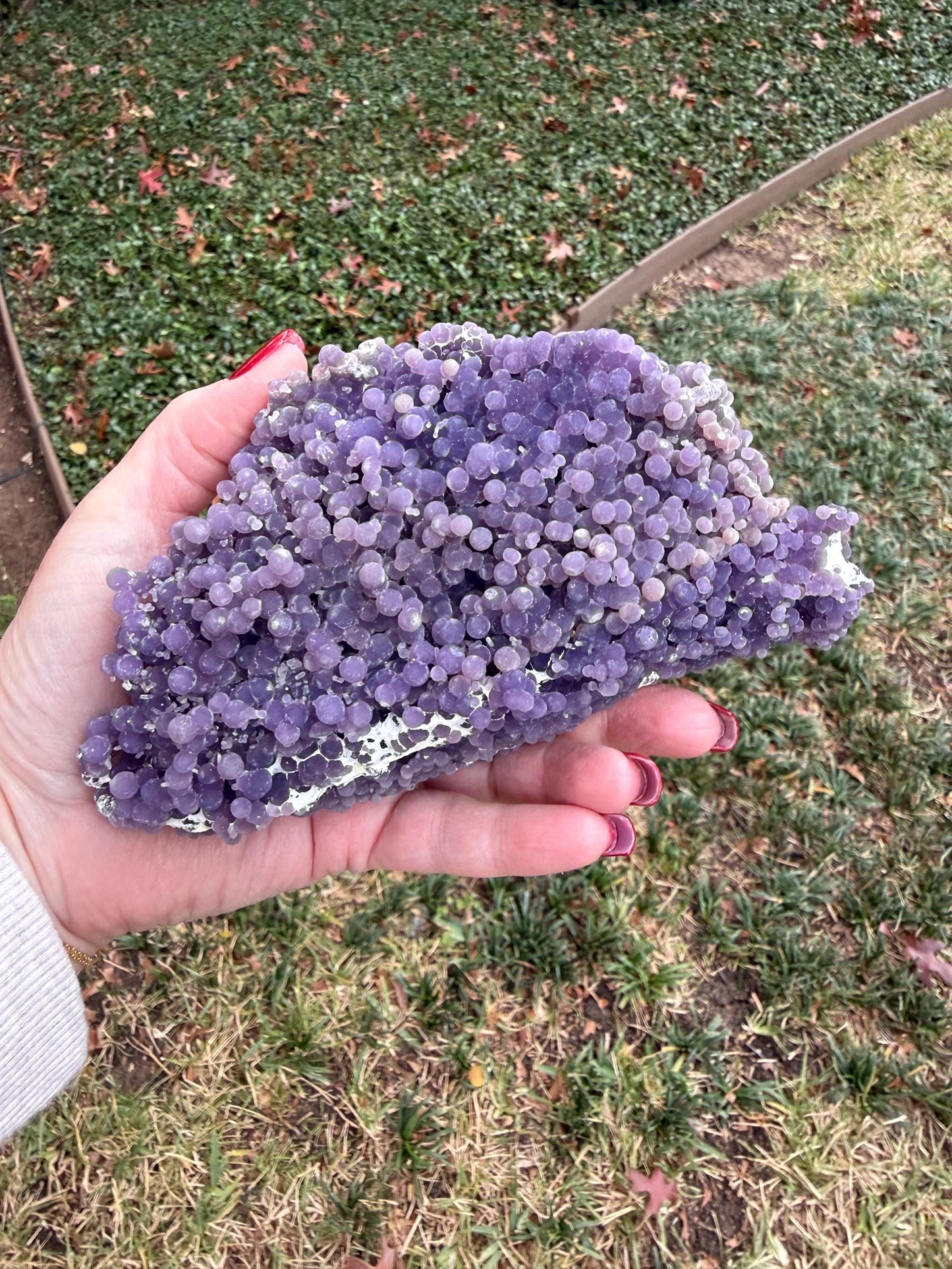 Sparkly Grape Agate Cluster Bed, gift, altar, statement piece, new, high vibration crystals, 6.5”