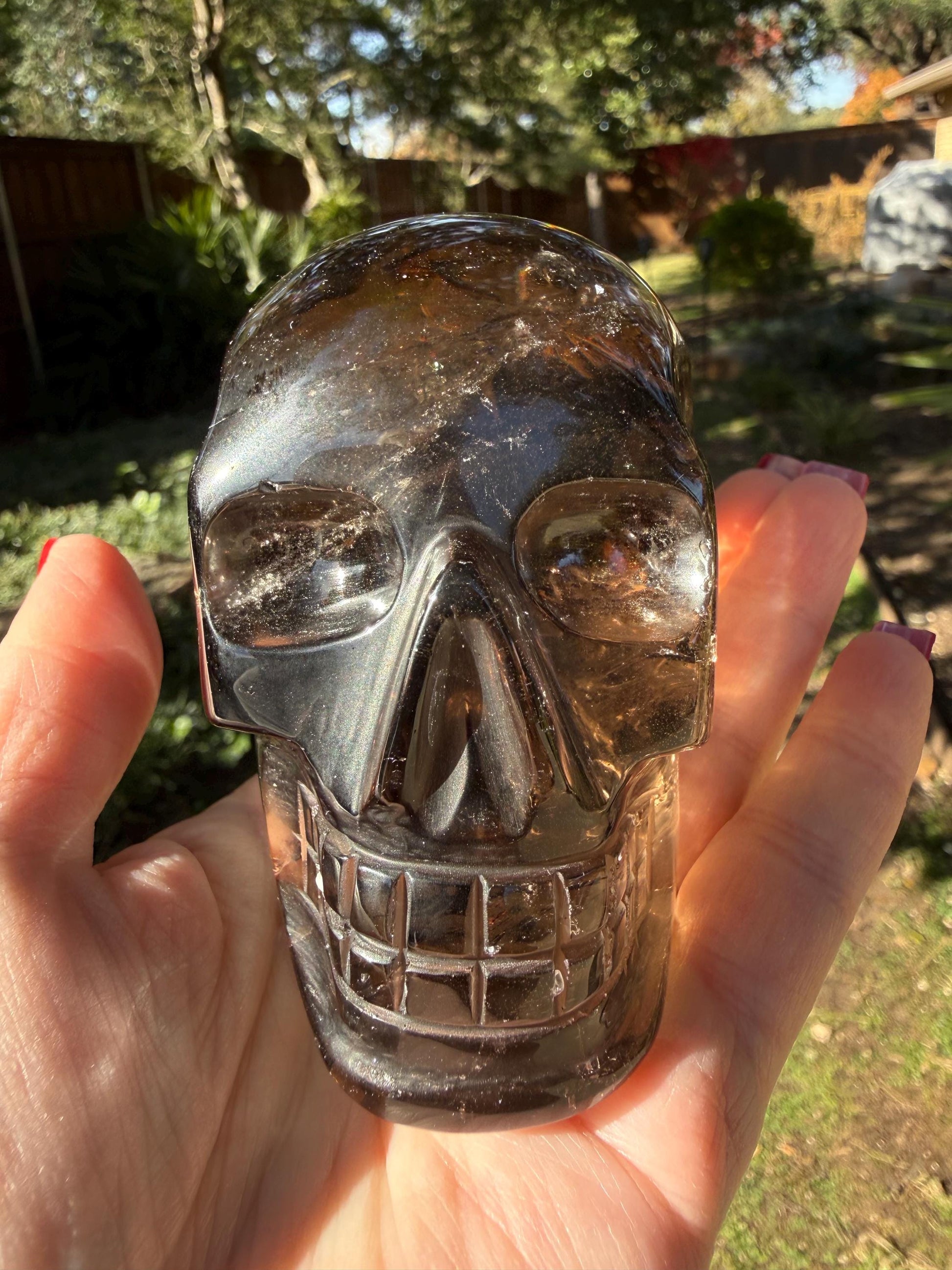 Private Collection - St. Michael: Smoky Lemurian Quartz Skull, stunning carving, high vibration crystals, altar, 3.5”