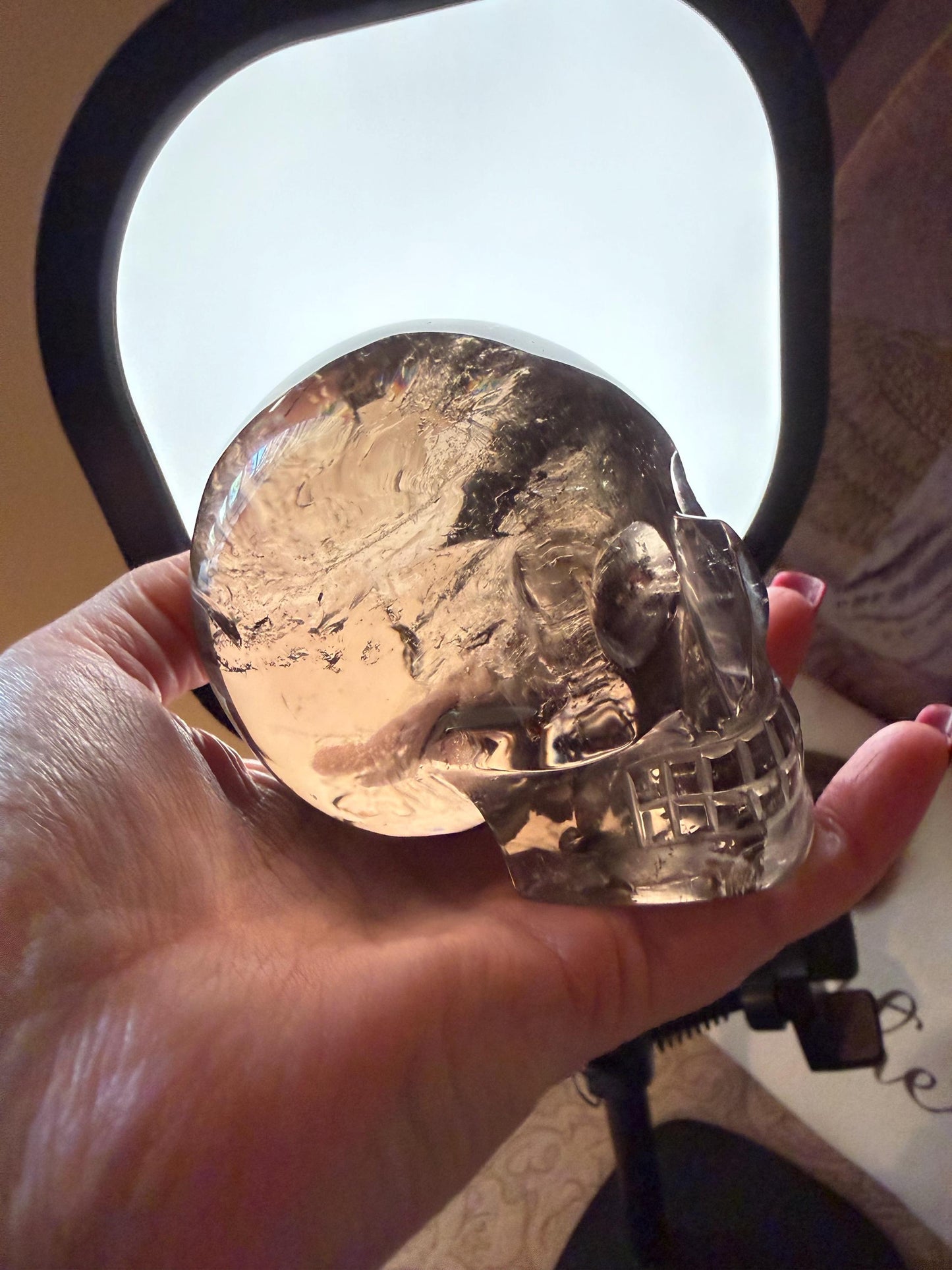 Private Collection - St. Michael: Smoky Lemurian Quartz Skull, stunning carving, high vibration crystals, altar, 3.5”