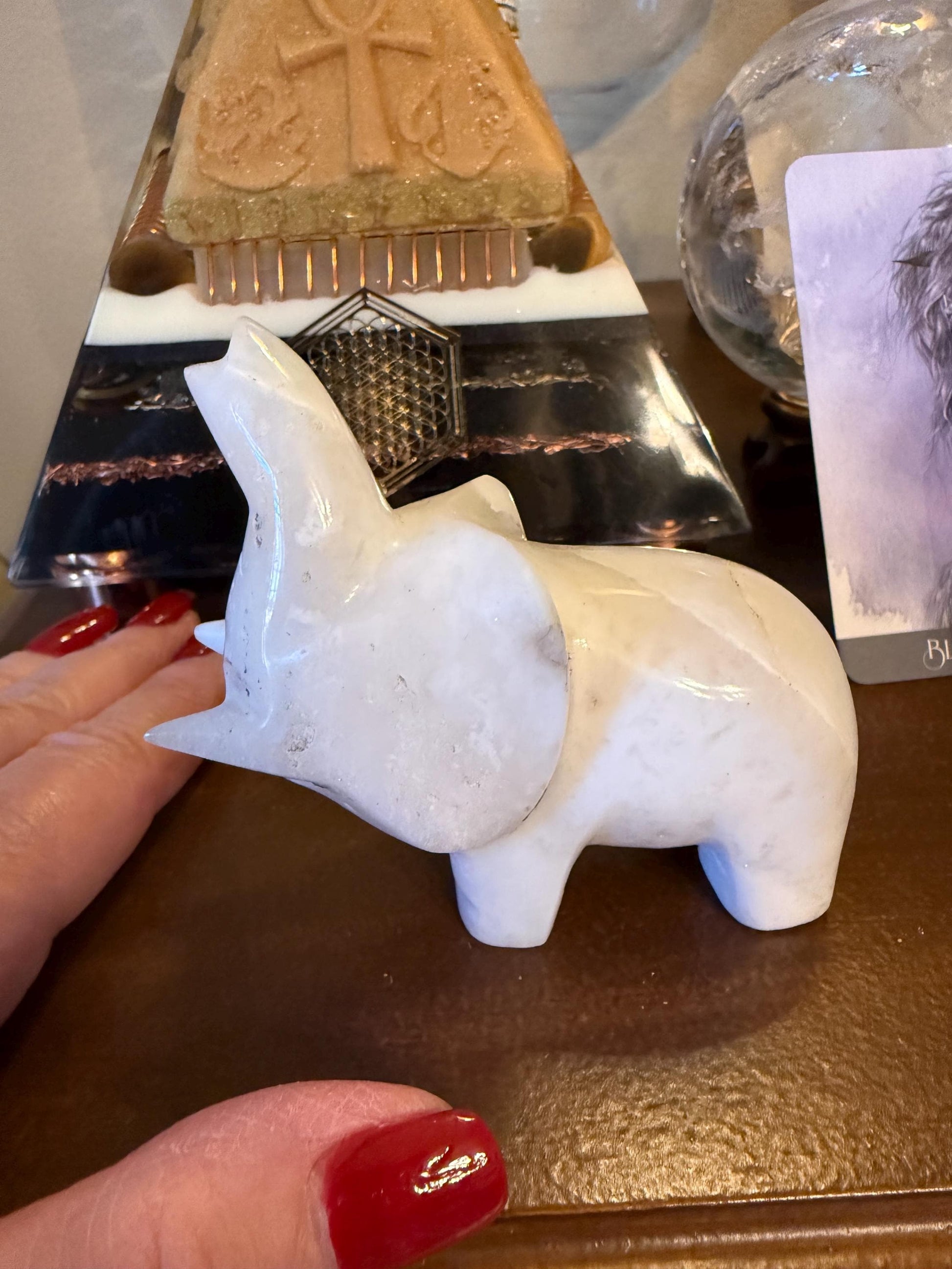 Merlinite Dendritic Agate Elephant, New, Crystal Healing, Tarot, High Vibration Crystals, 3.5”