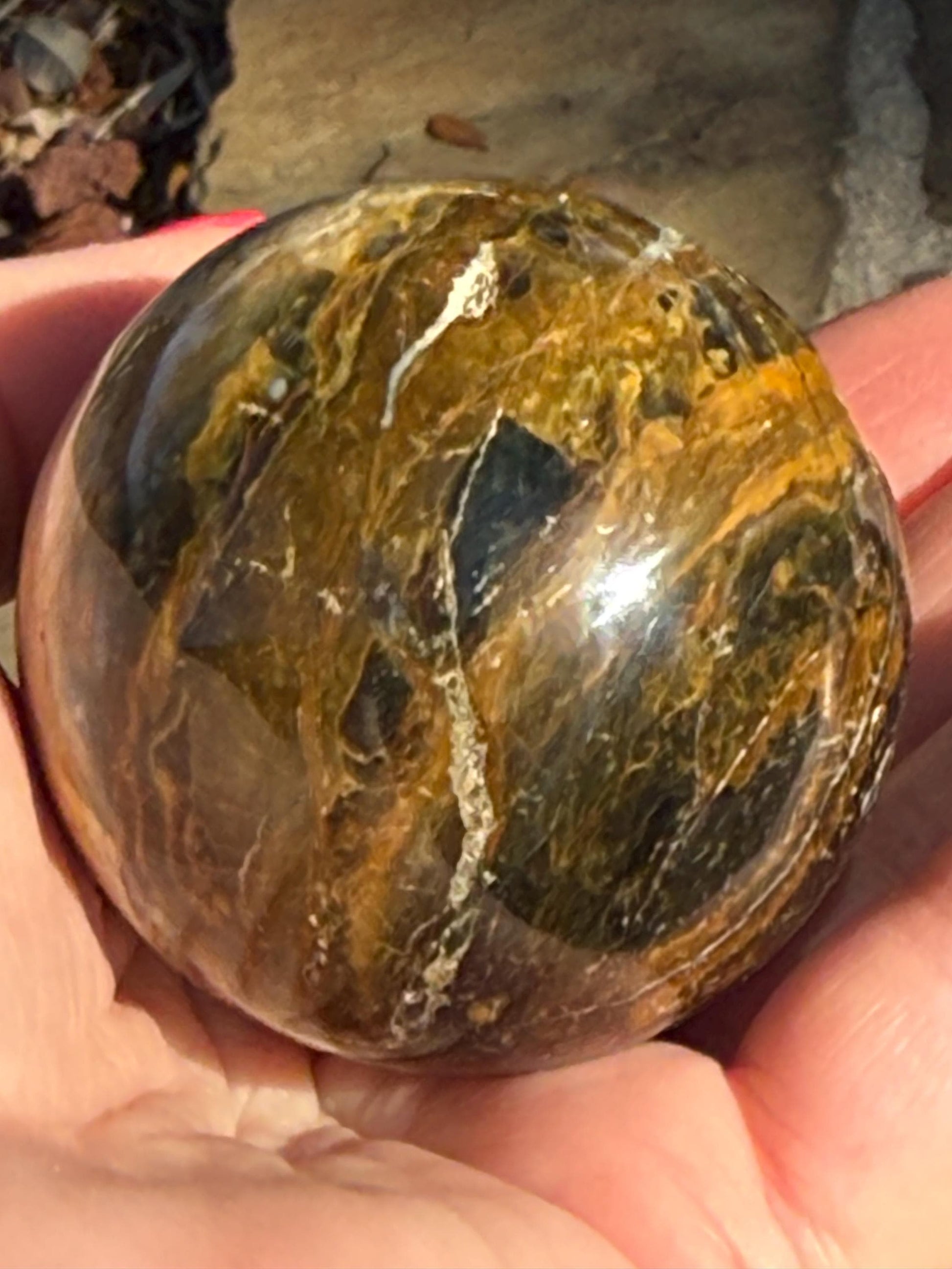 Blue Pietersite Sphere, New, altar, gift, crystal healing, high vibration crystals, 6.5”
