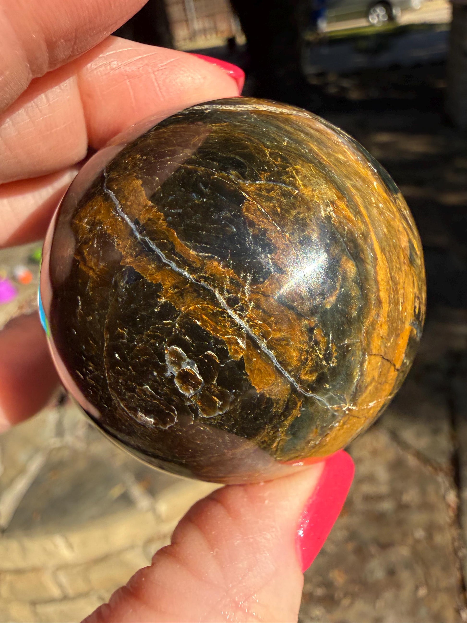 Blue Pietersite Sphere, New, altar, gift, crystal healing, high vibration crystals, 6.5”