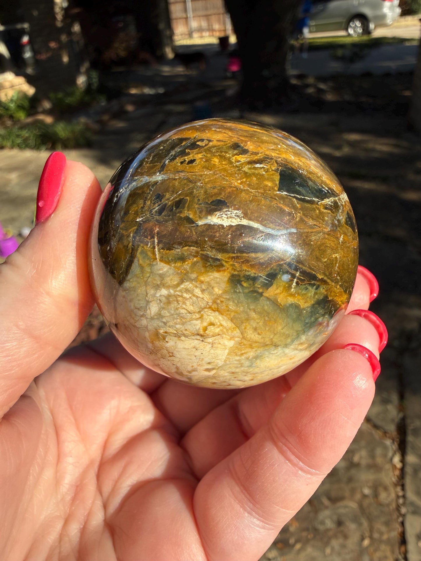 Blue Pietersite Sphere, New, altar, gift, crystal healing, high vibration crystals, 6.5”