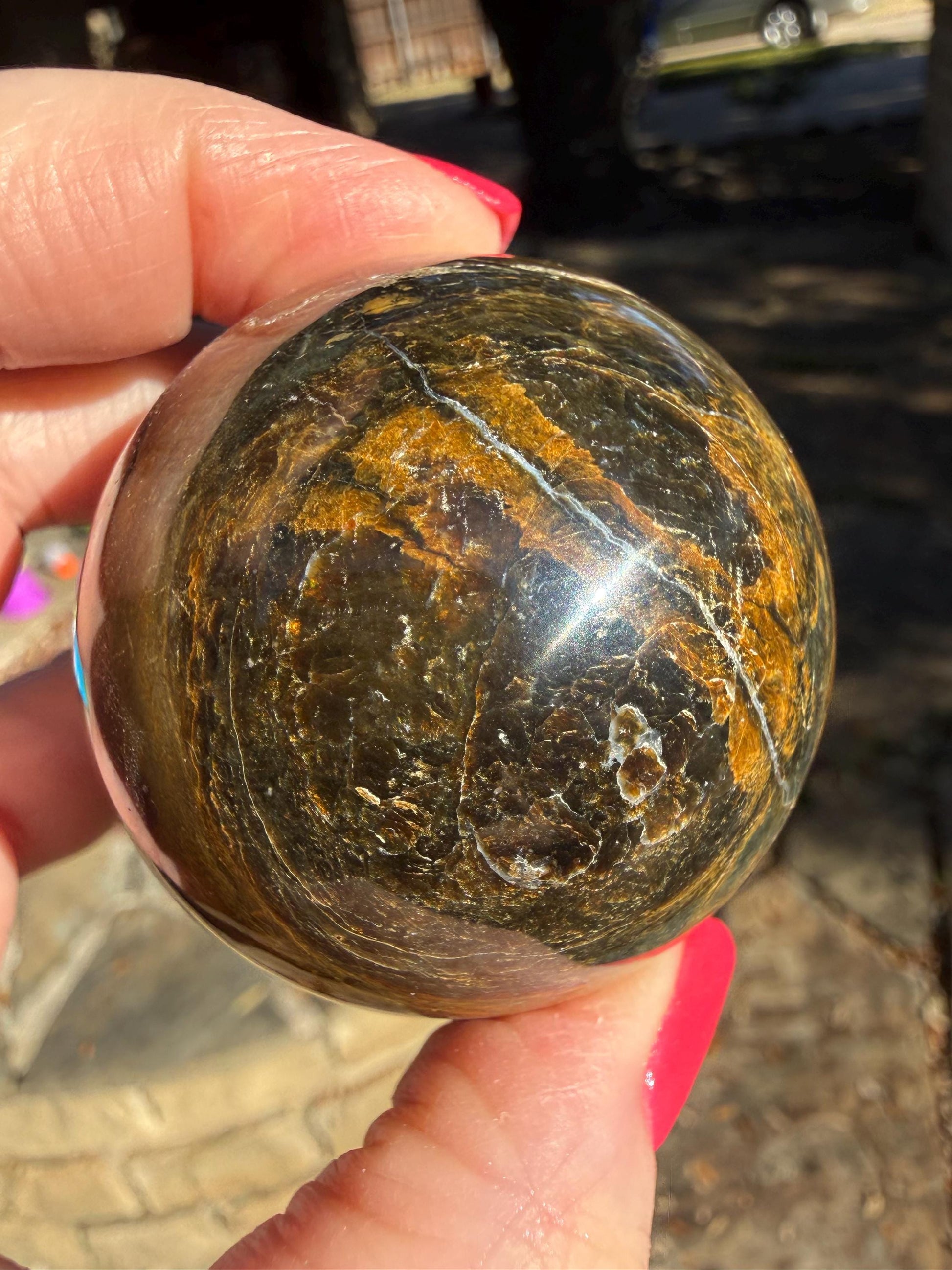 Blue Pietersite Sphere, New, altar, gift, crystal healing, high vibration crystals, 6.5”