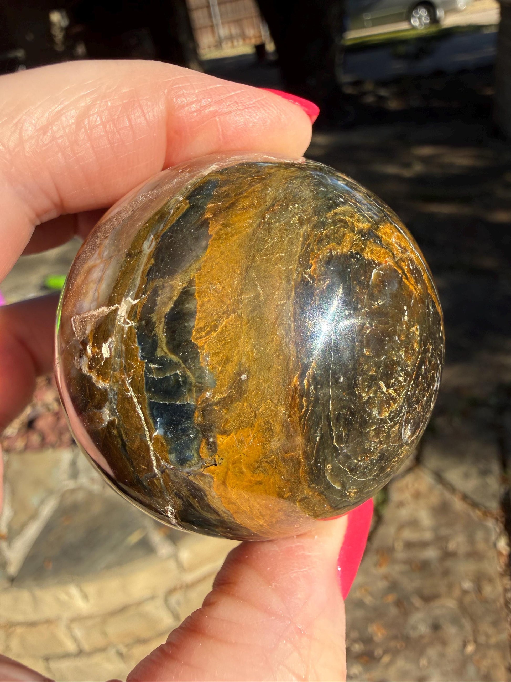 Blue Pietersite Sphere, New, altar, gift, crystal healing, high vibration crystals, 6.5”