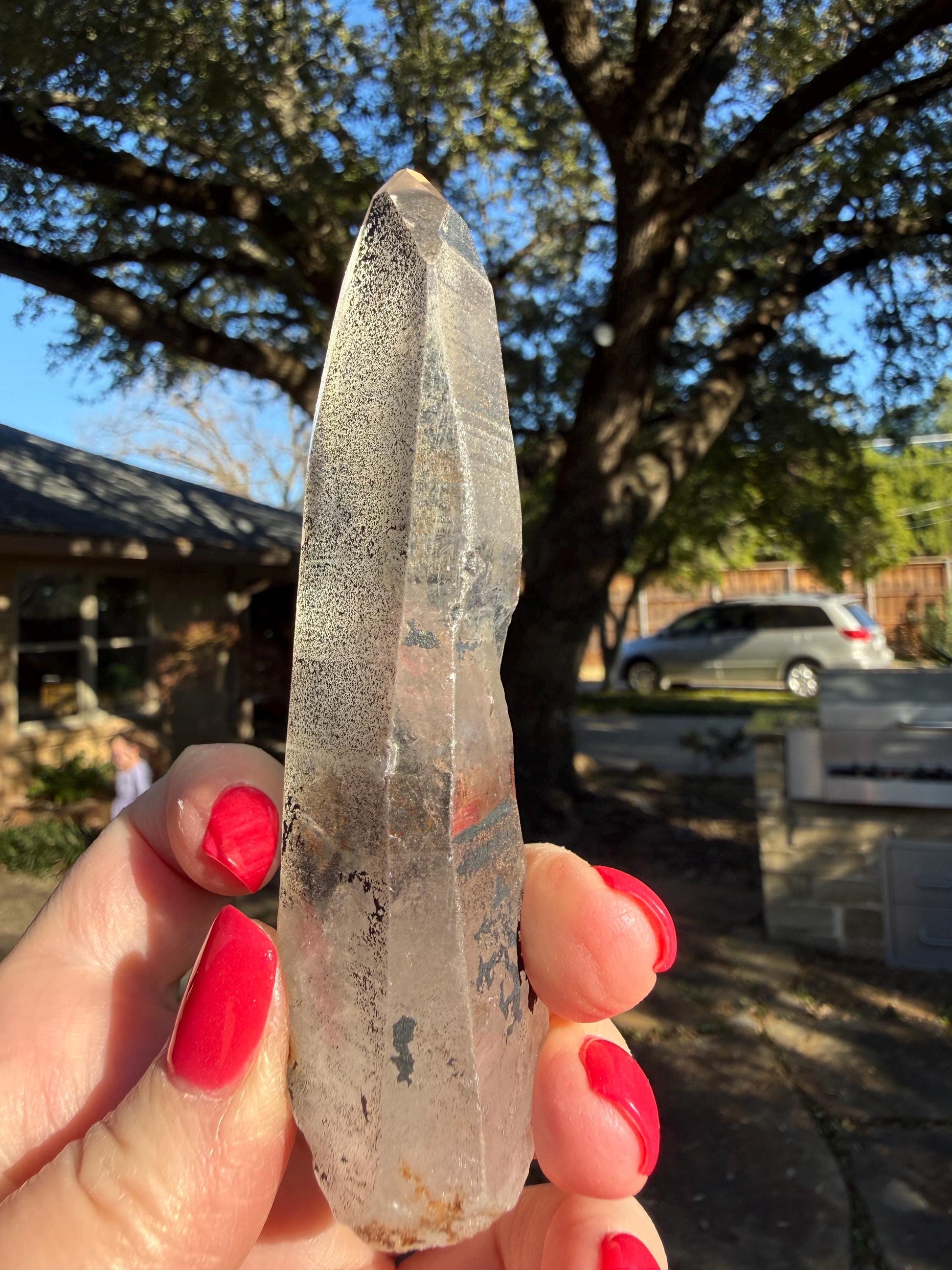 Purple Dragon Lemurian Wand, new, high quality, striations, crystal healing, 4.25”, hematite, premium