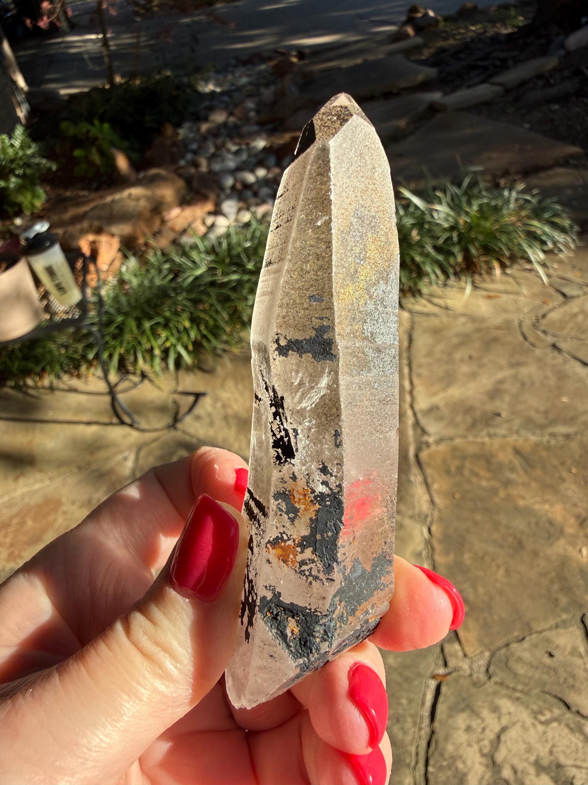 Purple Dragon Lemurian Wand, new, high quality, striations, crystal healing, 4.25”, hematite, premium