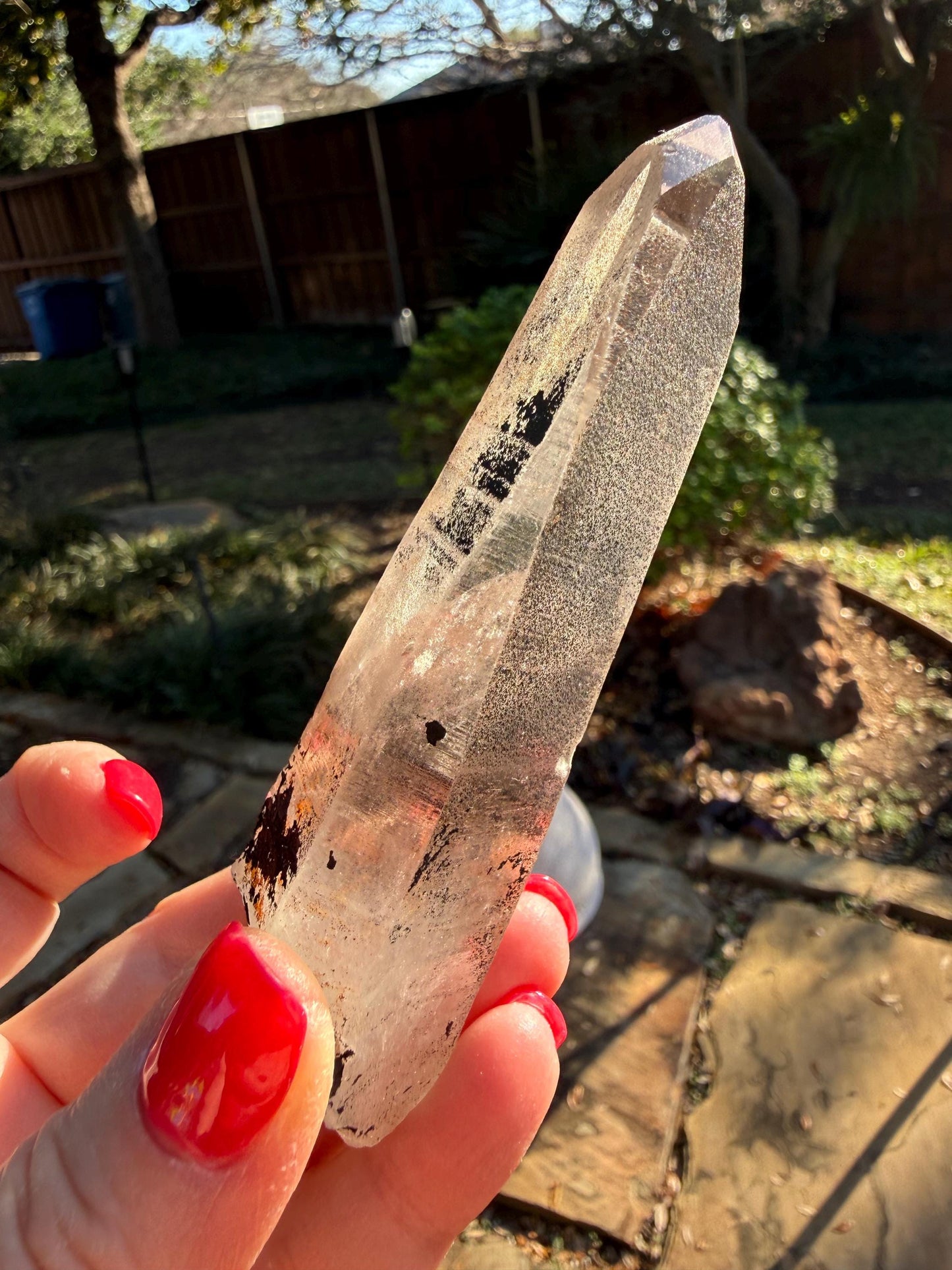 Purple Dragon Lemurian Wand, new, high quality, striations, crystal healing, 4.25”, hematite, premium