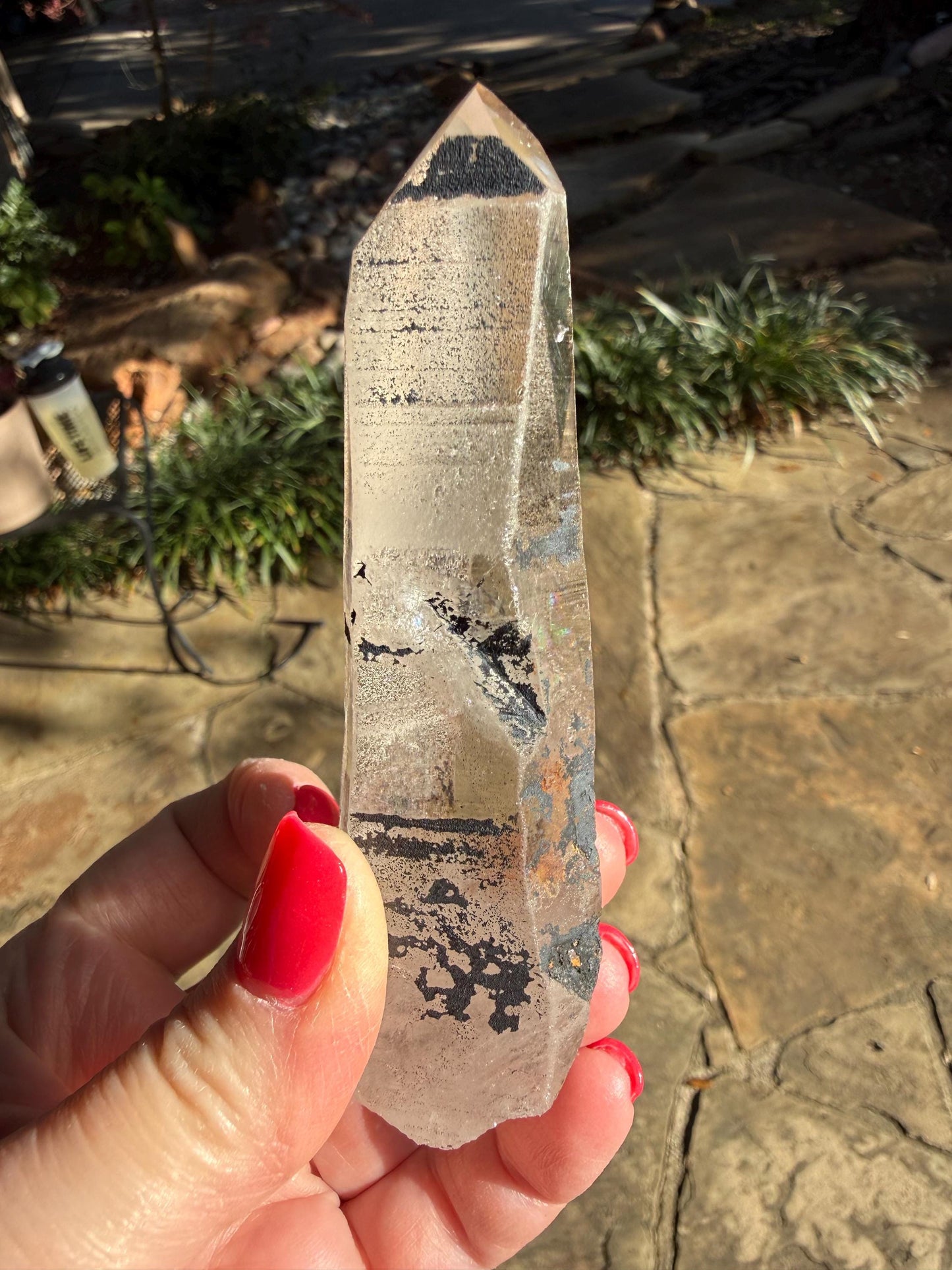 Purple Dragon Lemurian Wand, new, high quality, striations, crystal healing, 4.25”, hematite, premium