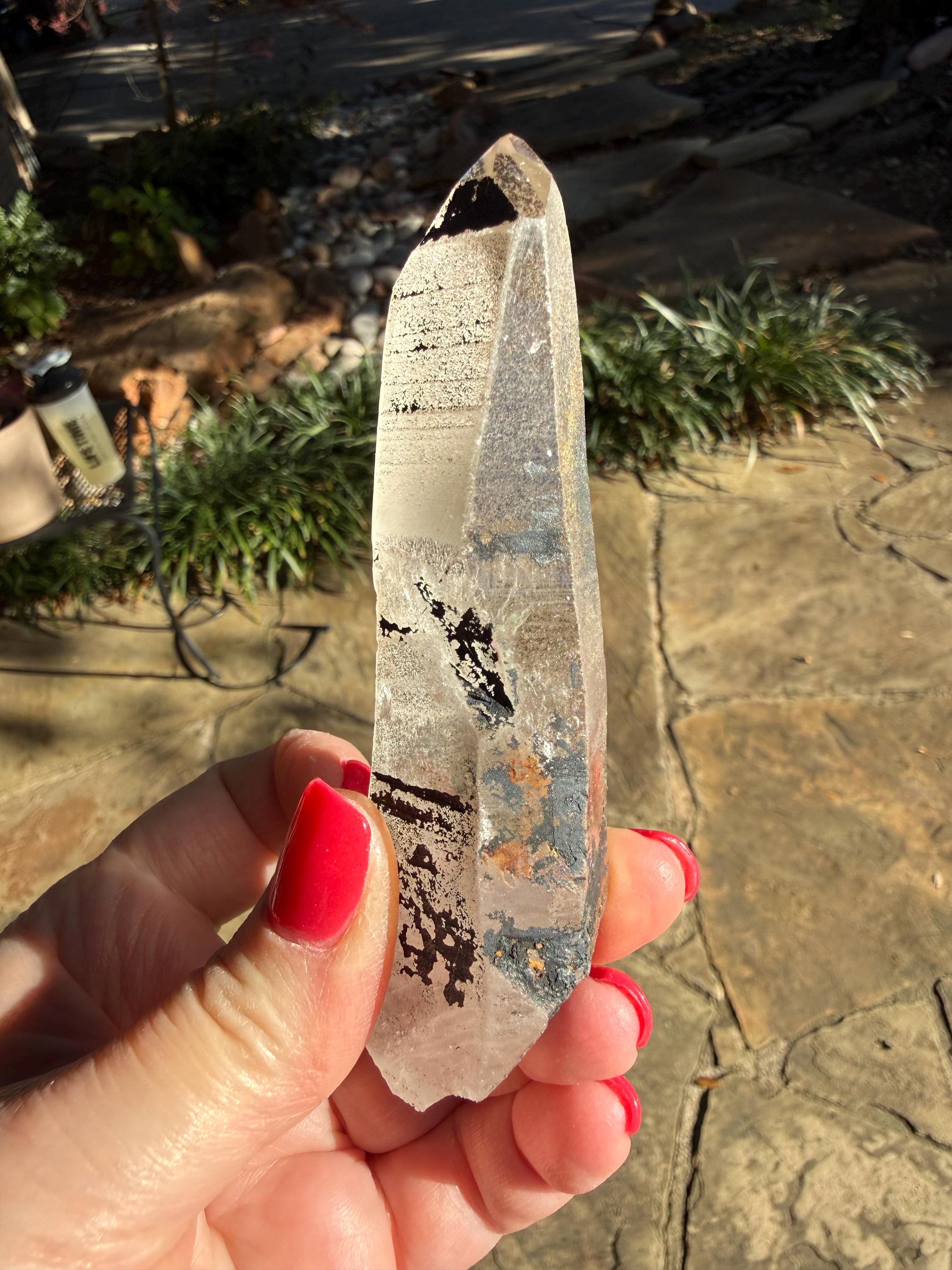 Purple Dragon Lemurian Wand, new, high quality, striations, crystal healing, 4.25”, hematite, premium