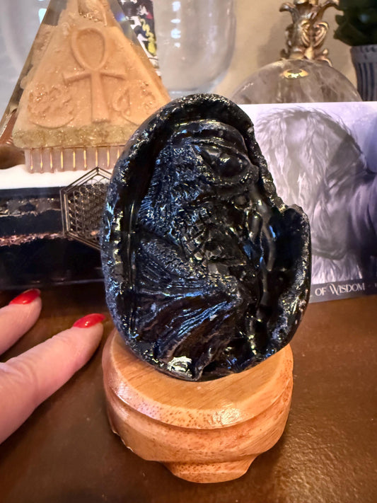 Very Rare Agni Manitite Tektite Dragon Egg 3”, beautifully carved, crystal healing, premium crystals