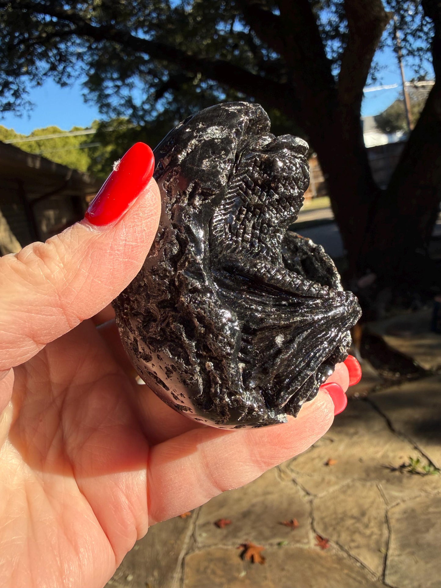 Very Rare Agni Manitite Tektite Dragon Egg 3”, beautifully carved, crystal healing, premium crystals