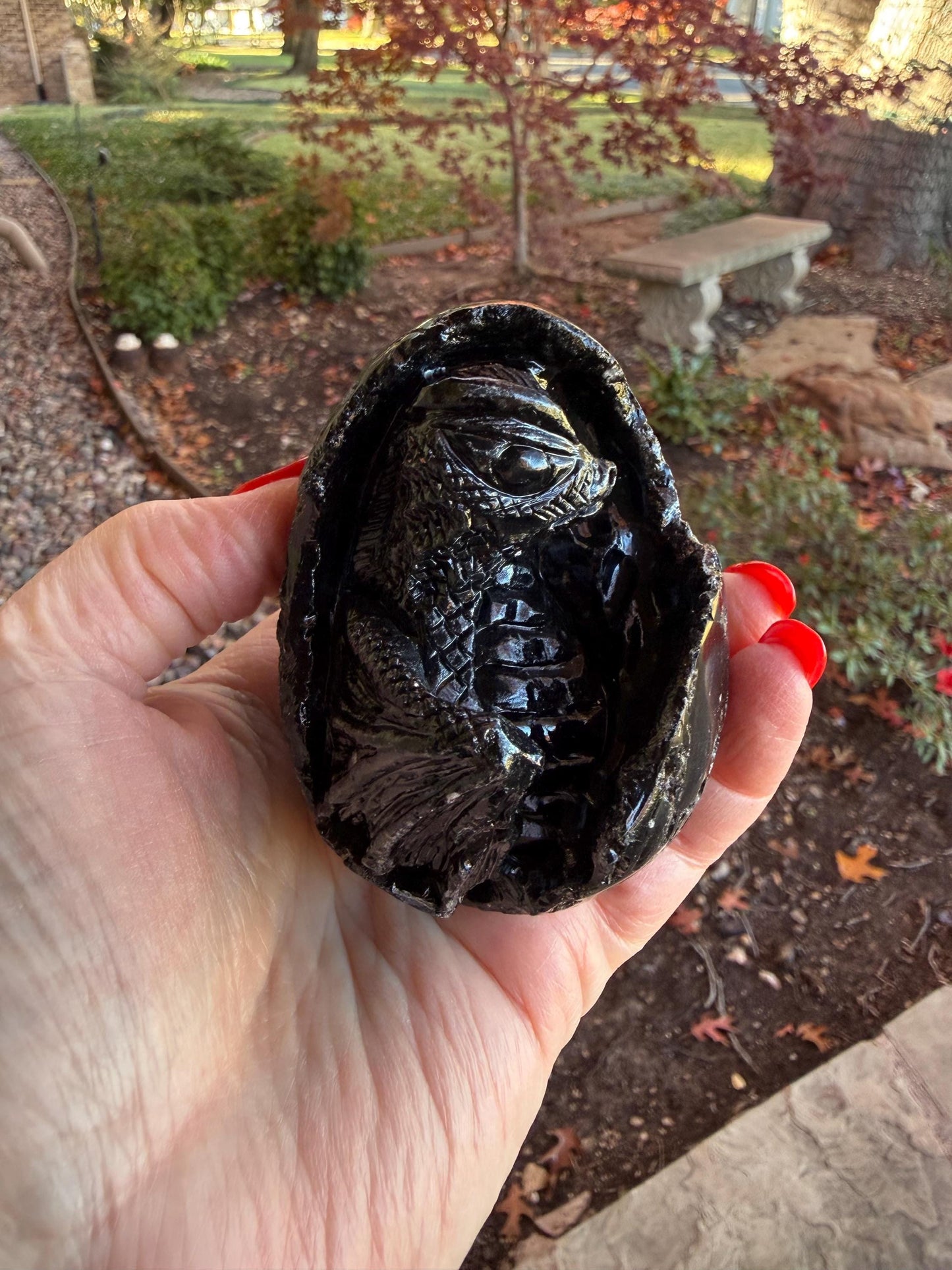Very Rare Agni Manitite Tektite Dragon Egg 3”, beautifully carved, crystal healing, premium crystals