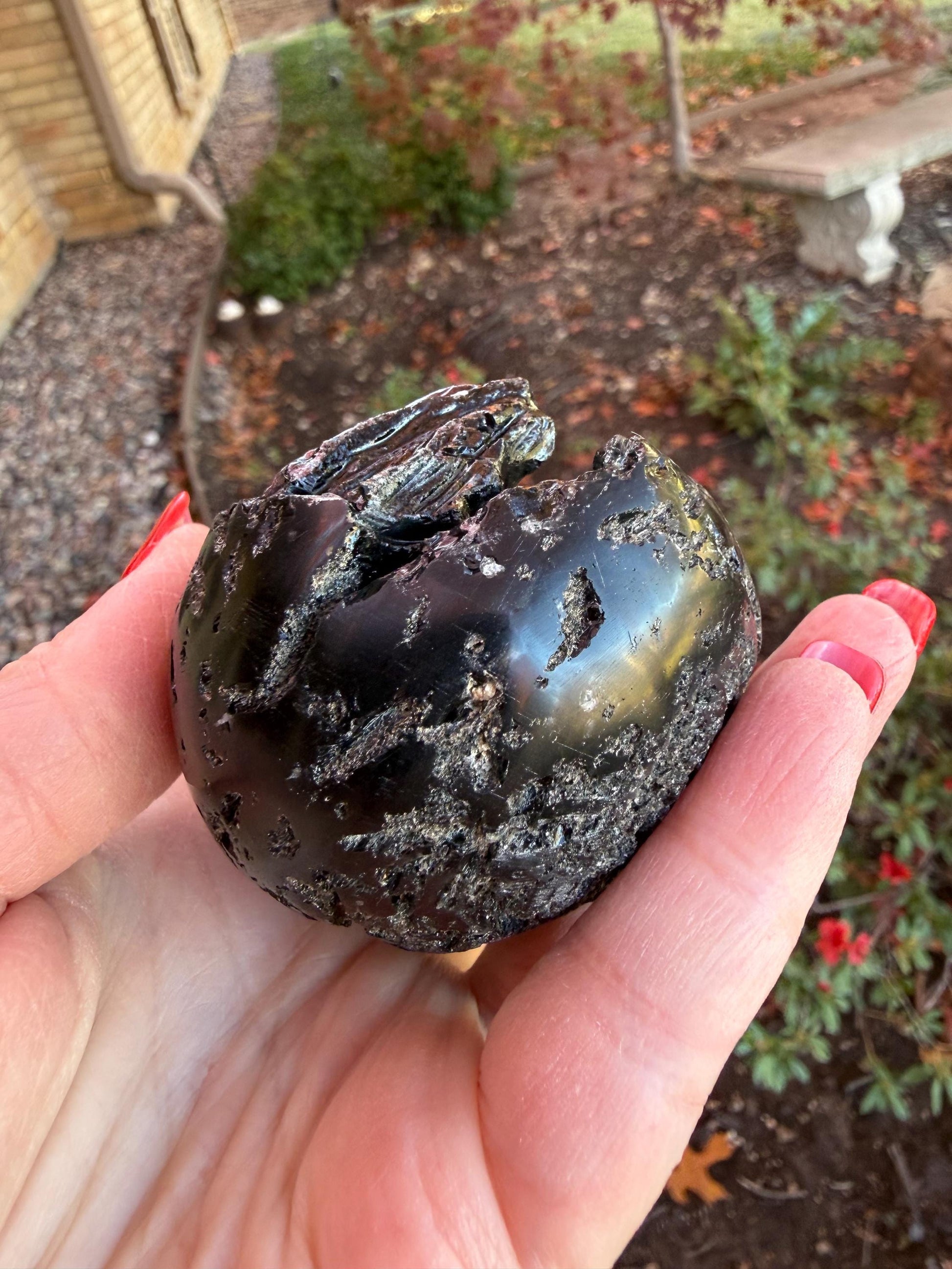 Very Rare Agni Manitite Tektite Dragon Egg 3”, beautifully carved, crystal healing, premium crystals