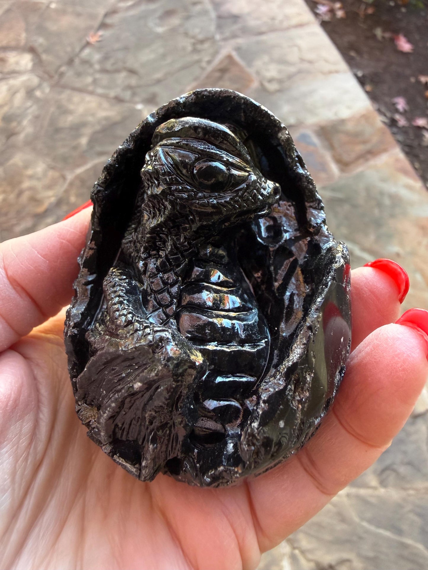 Very Rare Agni Manitite Tektite Dragon Egg 3”, beautifully carved, crystal healing, premium crystals