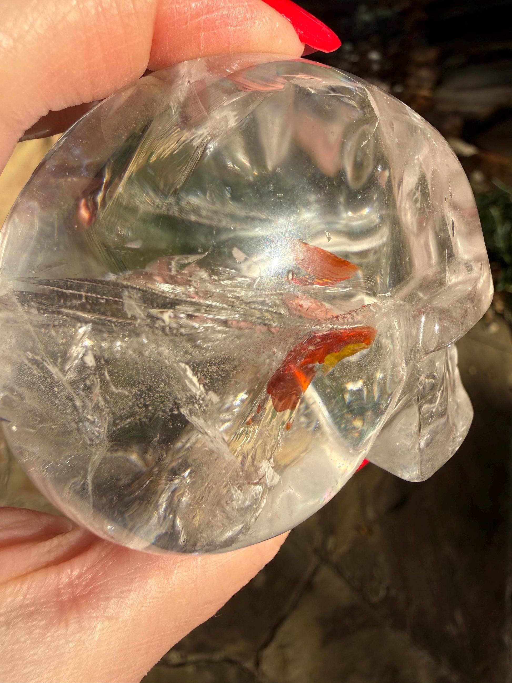 Lemurian Quartz stunning skull carving, high vibration crystals, altar, 2.75”