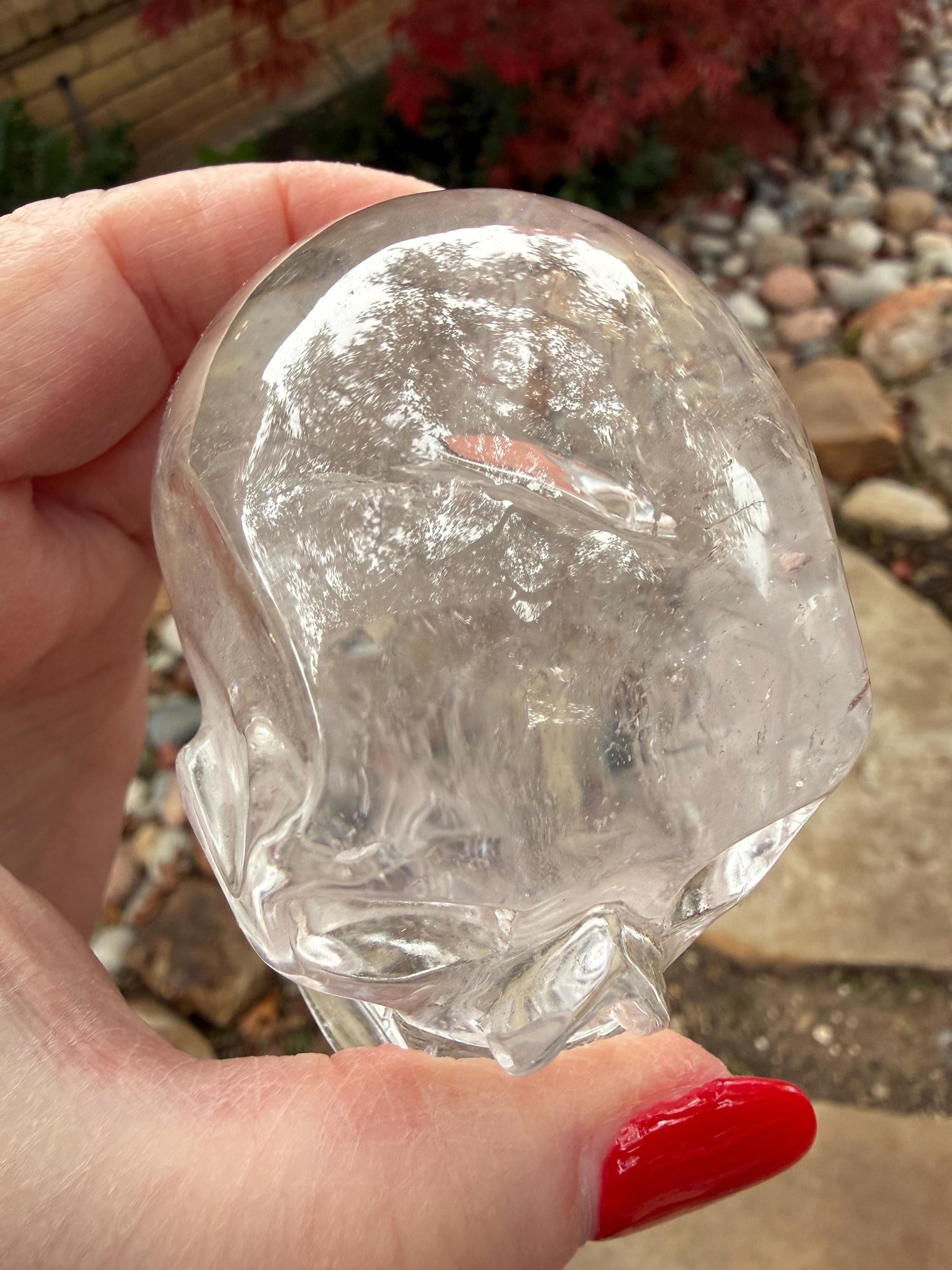 Lemurian Quartz stunning skull carving, high vibration crystals, altar, 3”