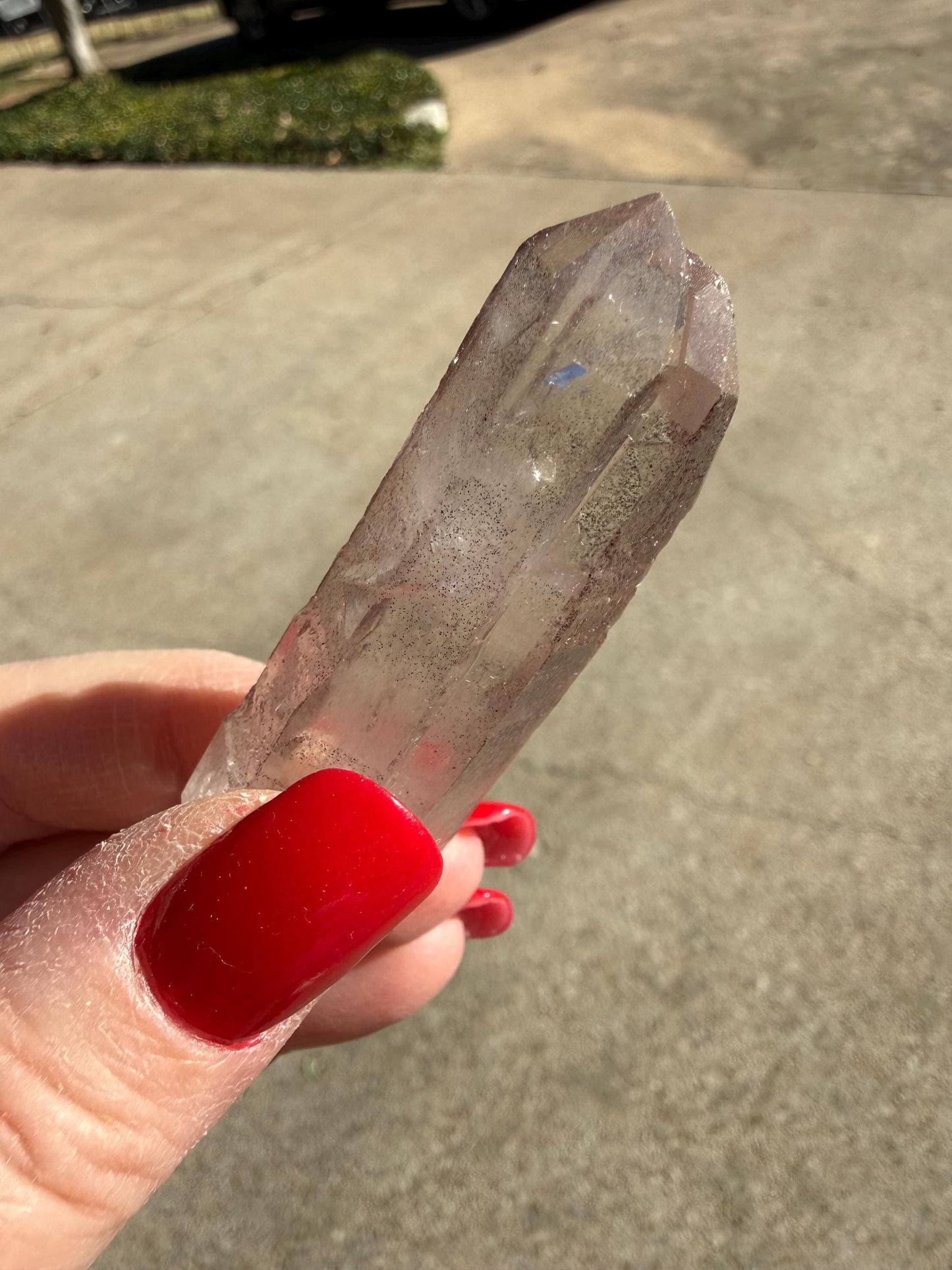Purple Lemurian Twin Wand, new, high quality, striations, crystal healing, 2.3”