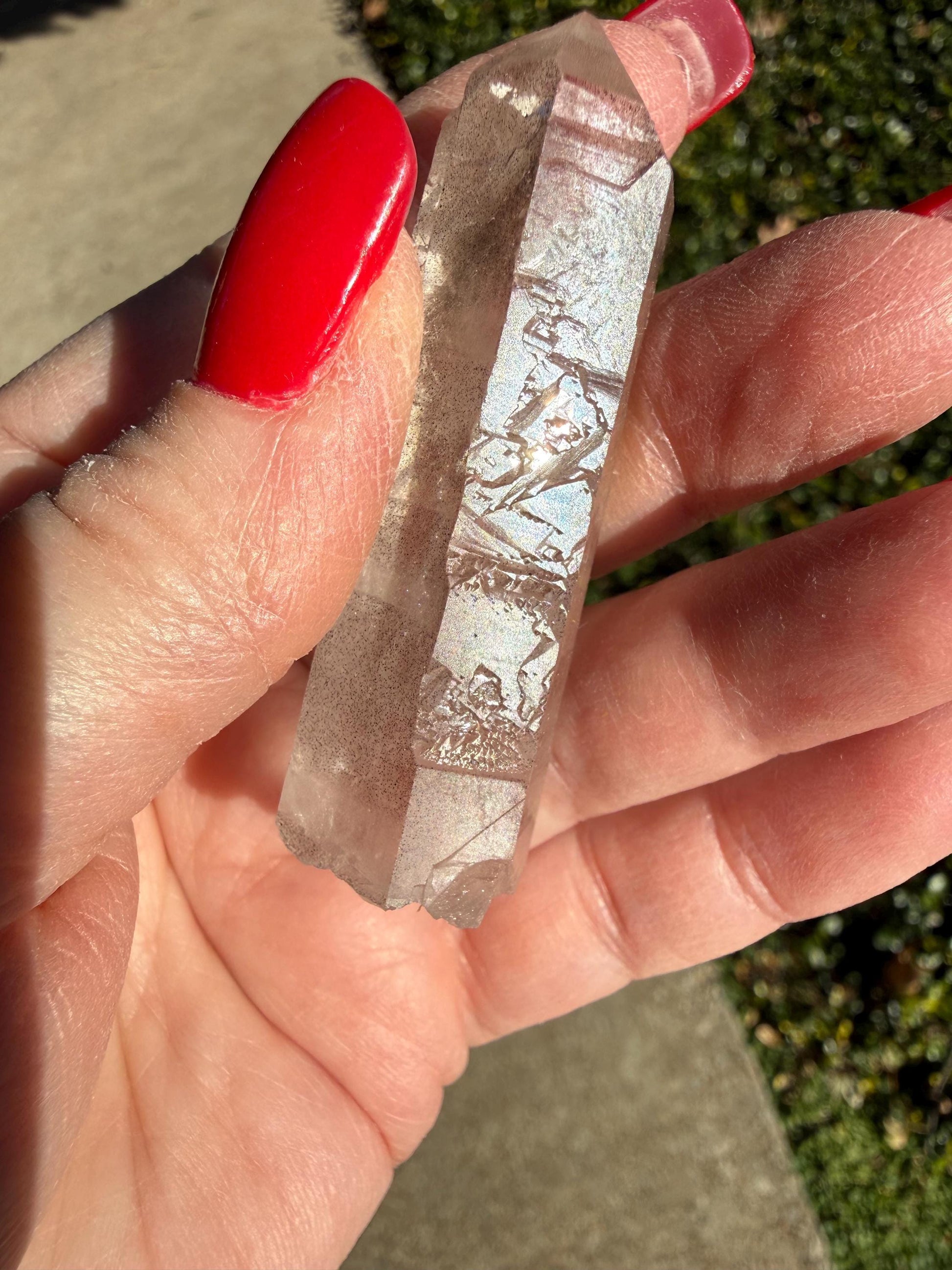 Purple Lemurian Twin Wand, new, high quality, striations, crystal healing, 2.3”