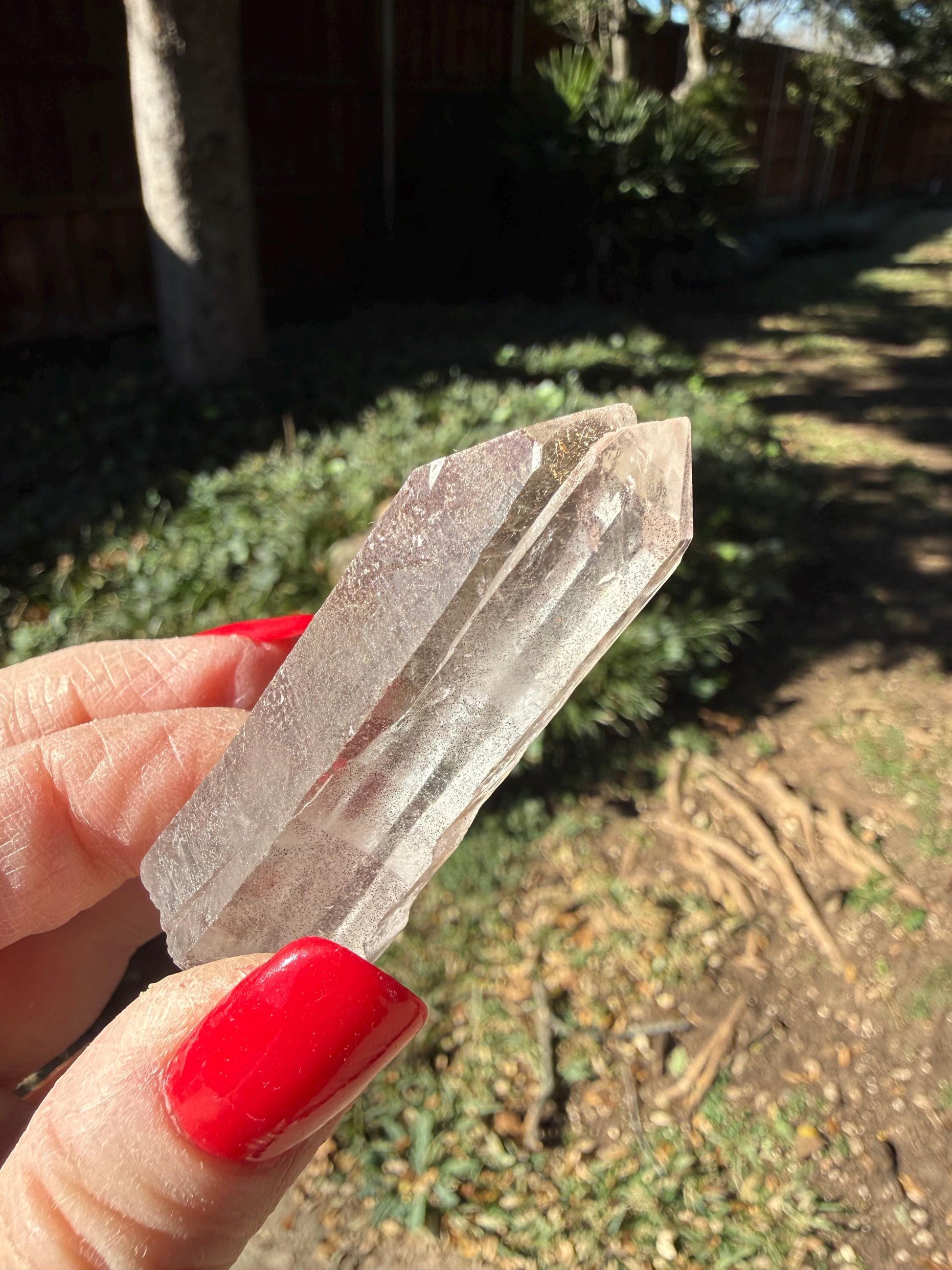 Purple Lemurian Twin Wand, new, high quality, striations, crystal healing, 2.3”