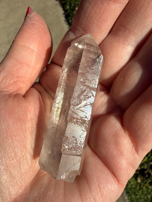 Purple Lemurian Twin Wand, new, high quality, striations, crystal healing, 2.3”