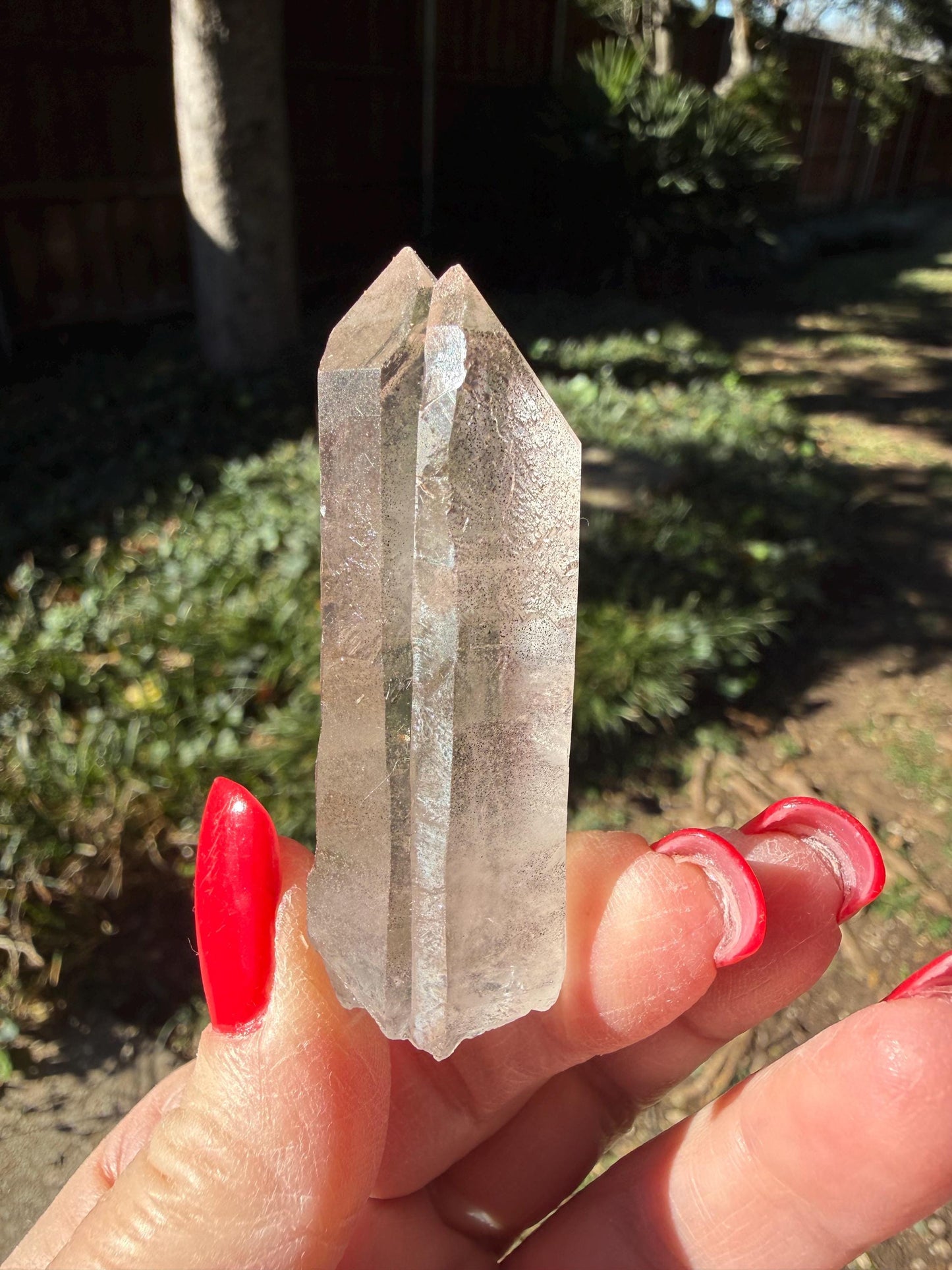 Purple Lemurian Twin Wand, new, high quality, striations, crystal healing, 2.3”