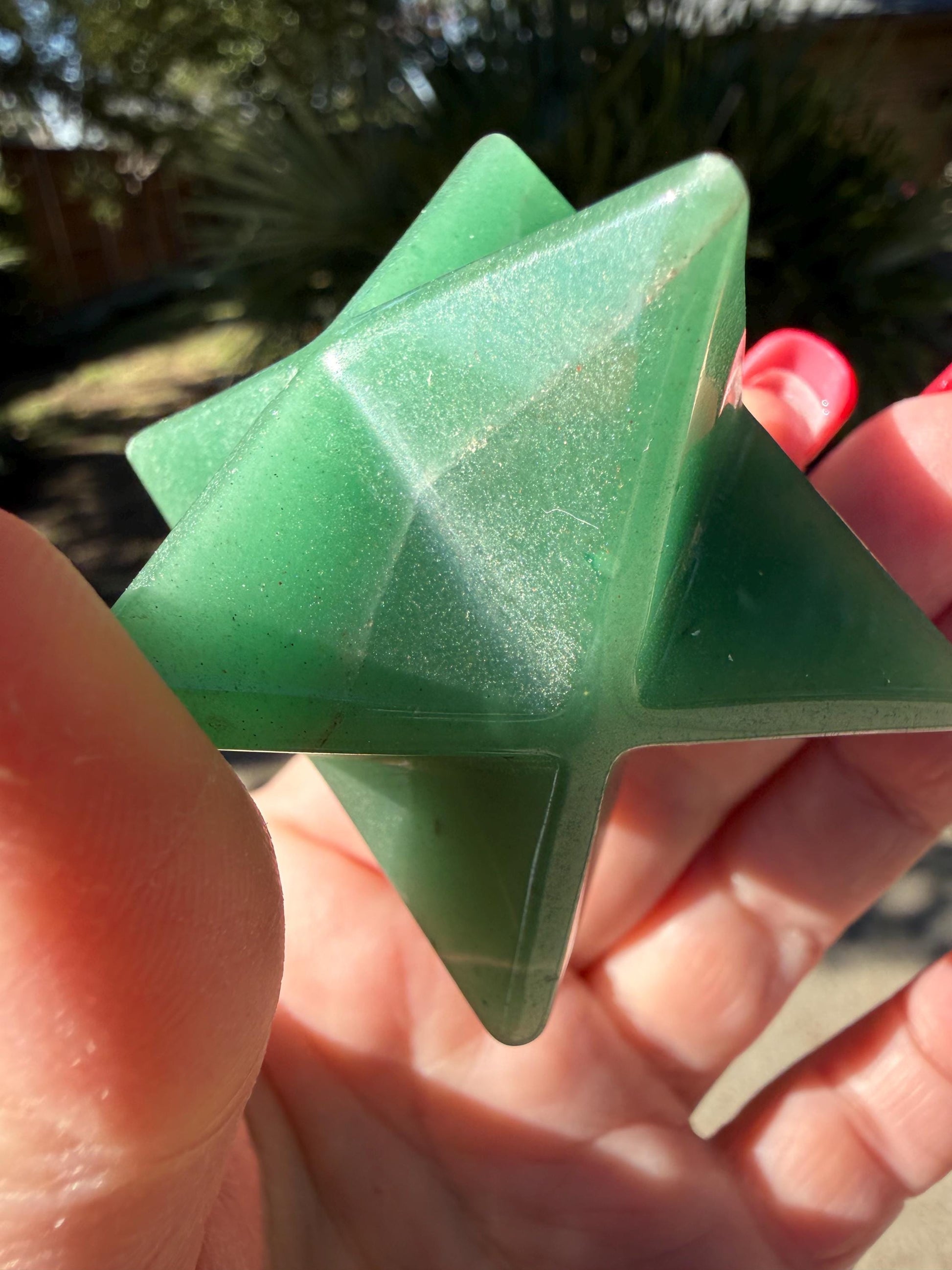 Green Aventurine Merkaba Star, New, Gifts, abundance, high vibration crystal healing, 2.5”