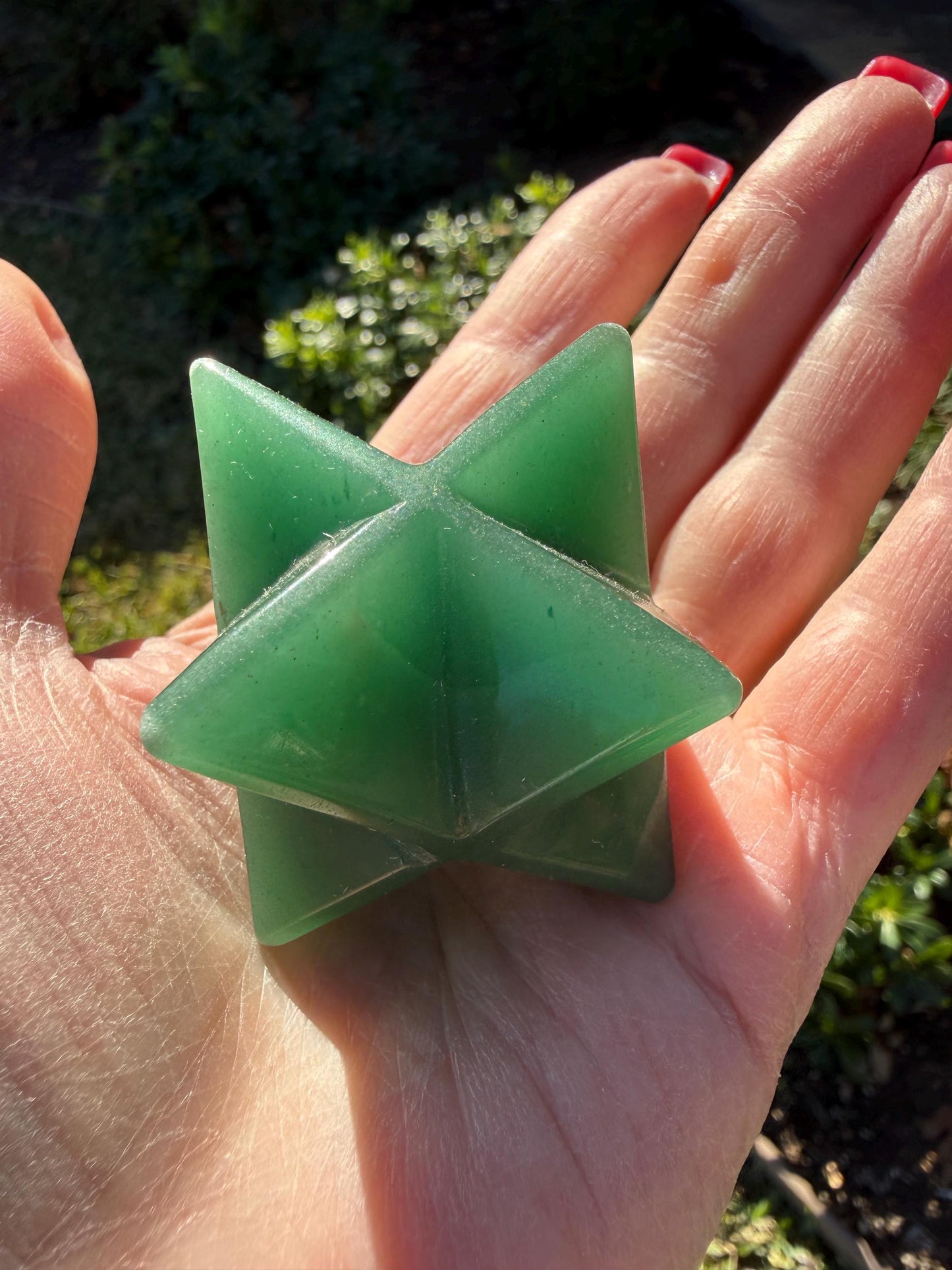 Green Aventurine Merkaba Star, New, Gifts, abundance, high vibration crystal healing, 2.5”