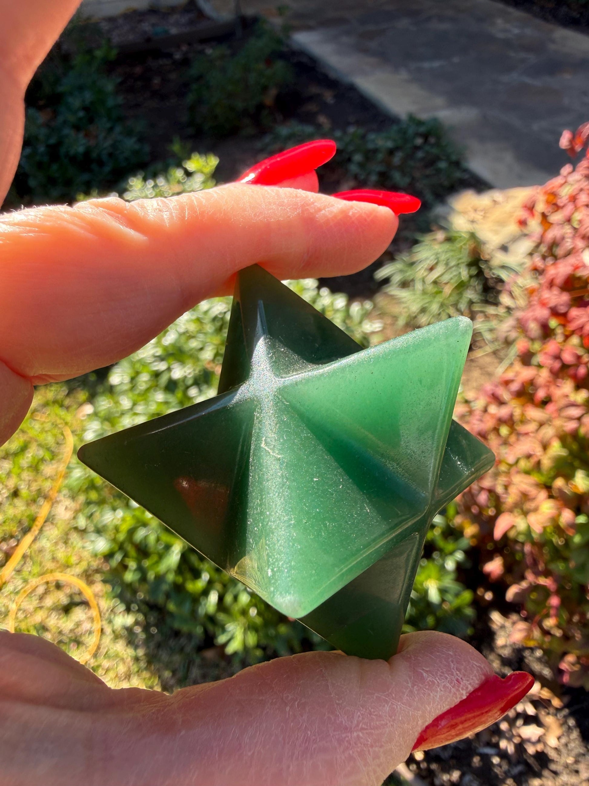 Green Aventurine Merkaba Star, New, Gifts, abundance, high vibration crystal healing, 2.5”