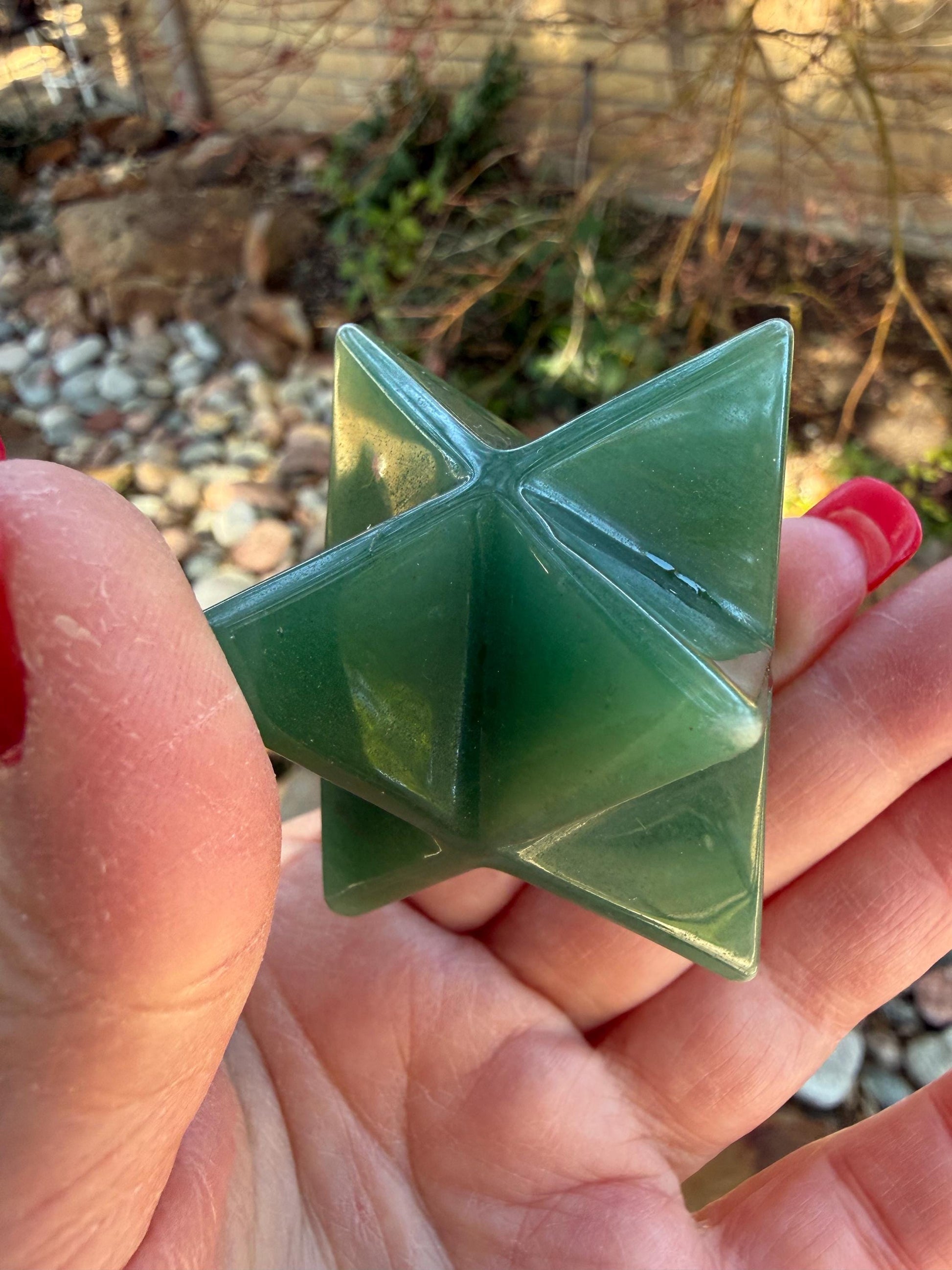 Green Aventurine Merkaba Star, New, Gifts, abundance, high vibration crystal healing, 2.5”