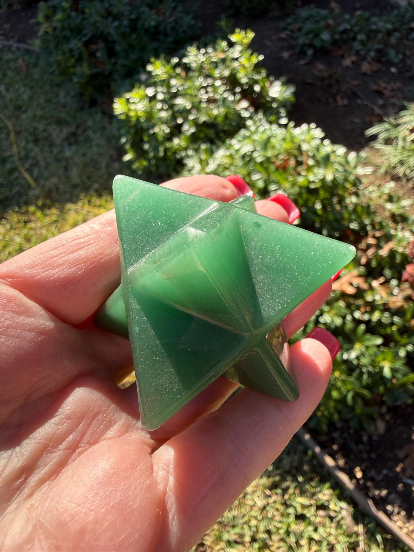 Green Aventurine Merkaba Star, New, Gifts, abundance, high vibration crystal healing, 2.5”