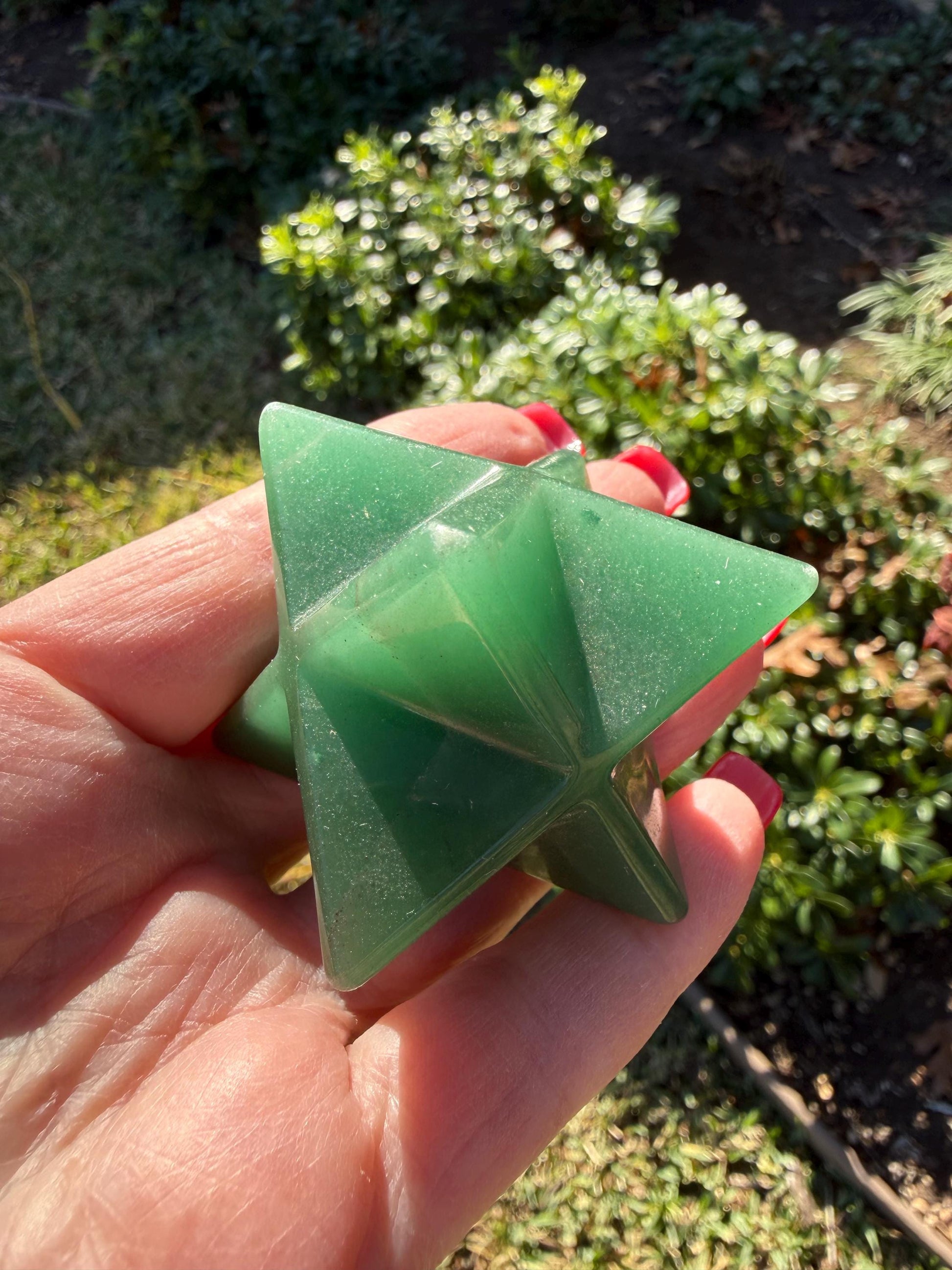 Green Aventurine Merkaba Star, New, Gifts, abundance, high vibration crystal healing, 2.5”